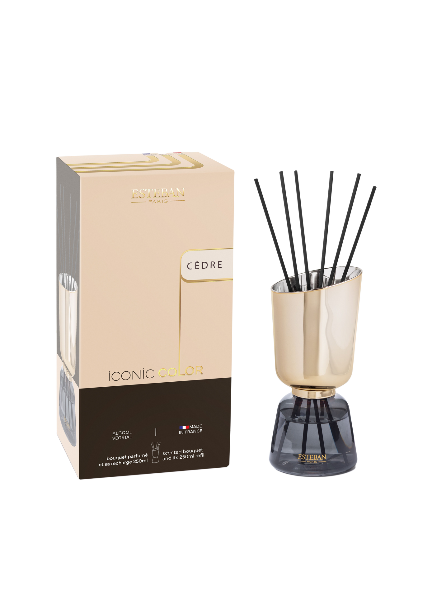 Iconic Color fragrant bouquet Refillable Cedar 250 ml ESTEBAN Beige