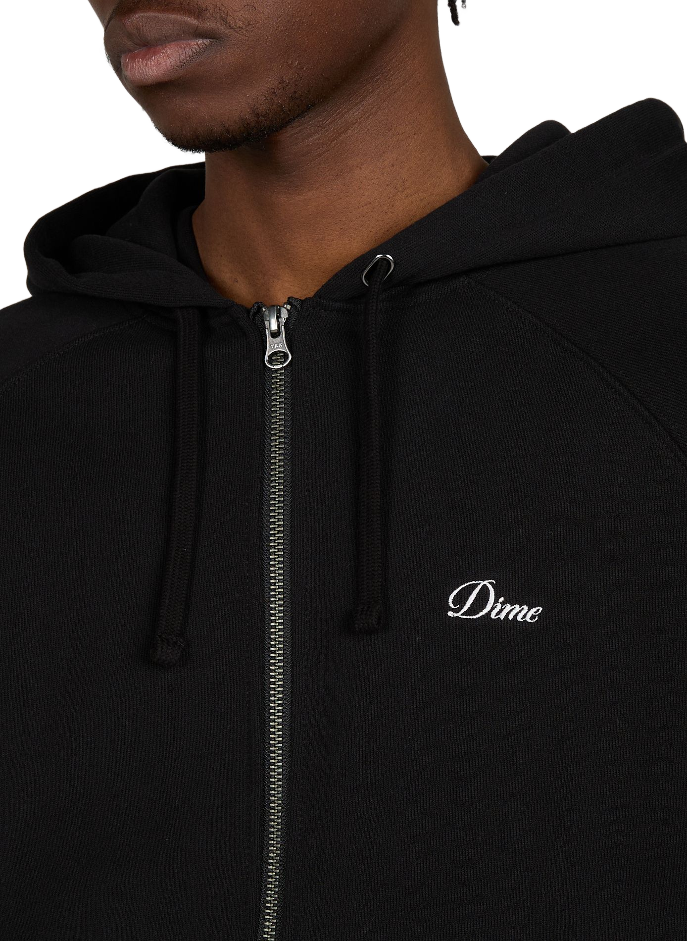Zip-up cotton hoodie DIME Black