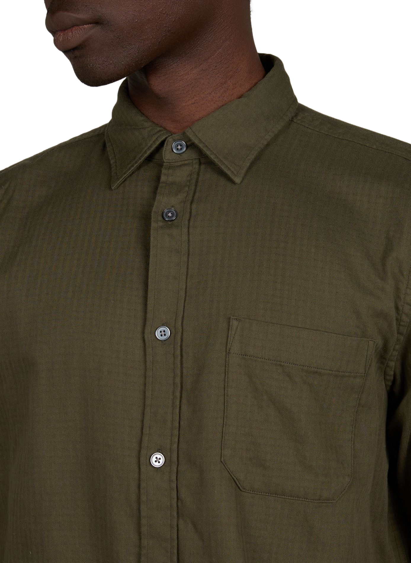 Chemise droite col classique en coton CLOSED Kaki
