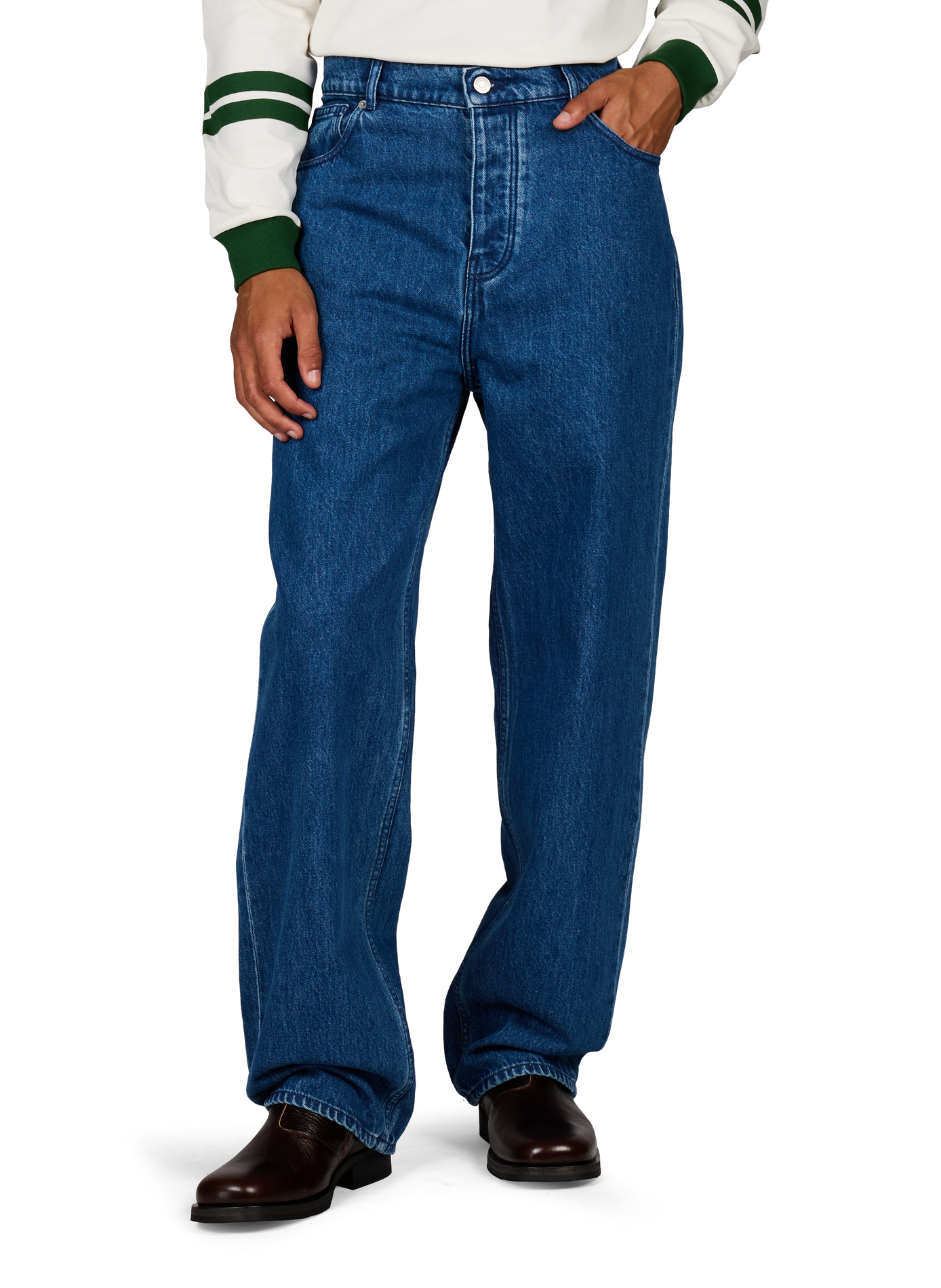 De verwassen katoenen jeans DROLE DE MONSIEUR Blauw