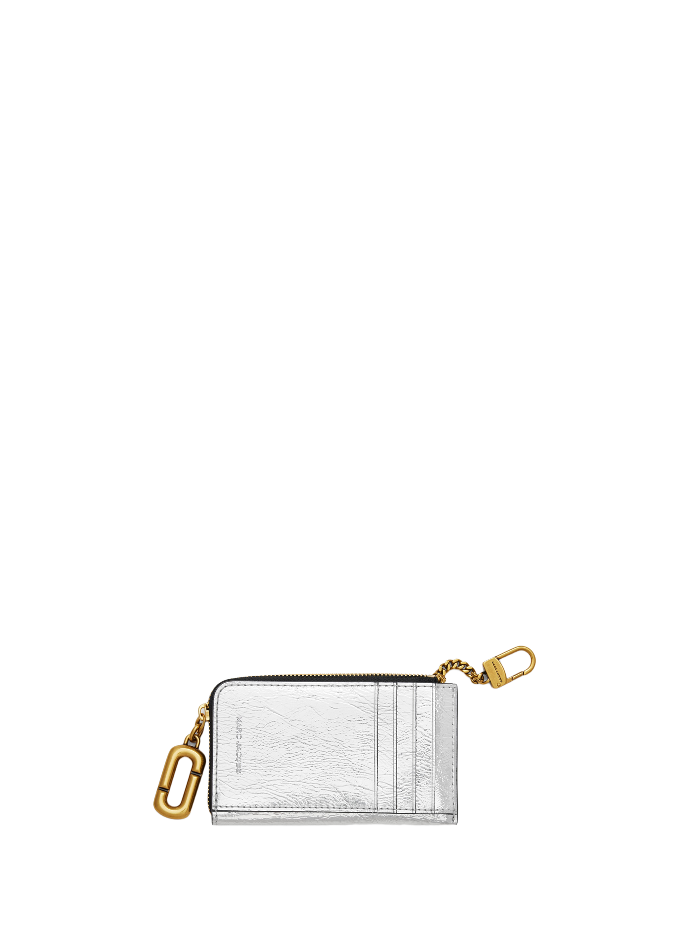 Portfeuille The Scene Top Zip Multi en cuir métallisé MARC JACOBS Argent