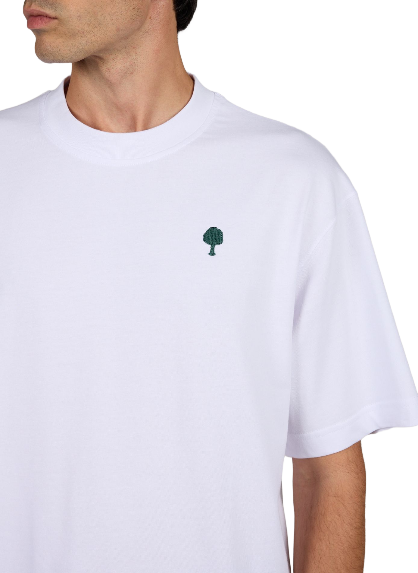 Kurzarm-Baumwollpullover FAGUO Weiss