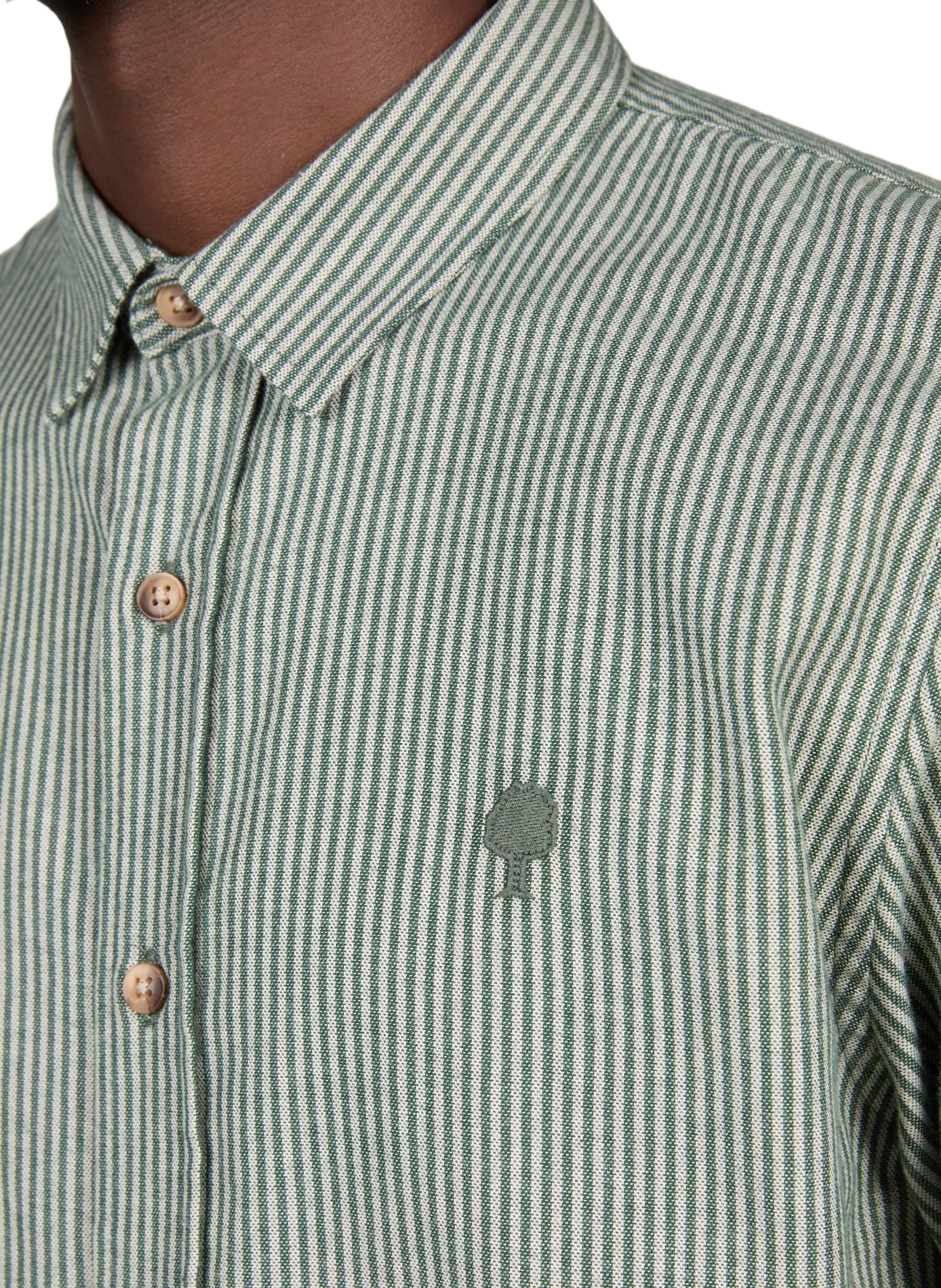 Long-sleeved striped cotton shirt FAGUO Green