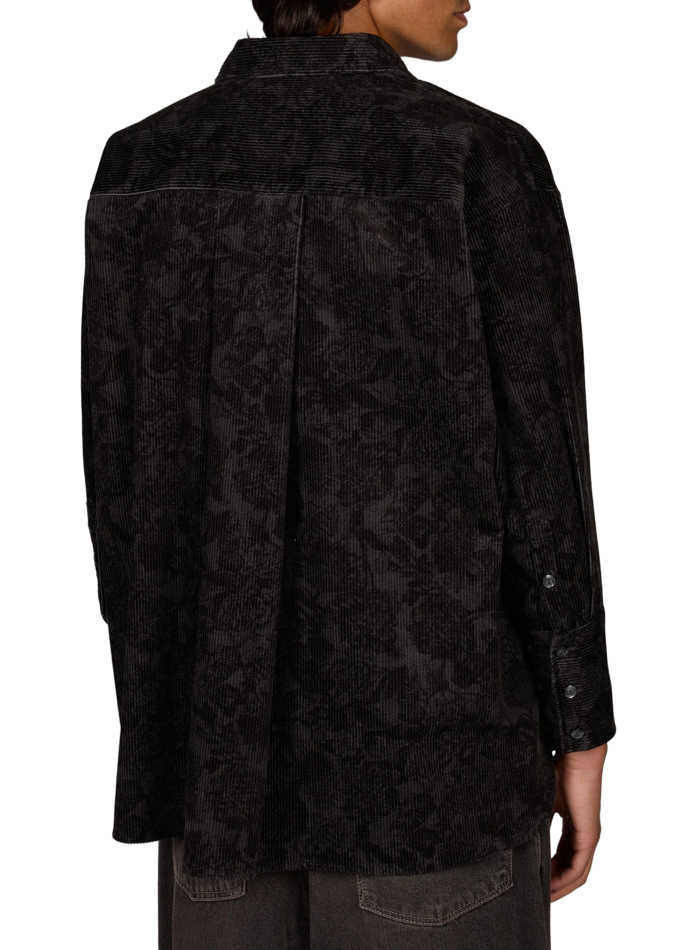 Ribbed velvet shirt in cotton WANSIE Black
