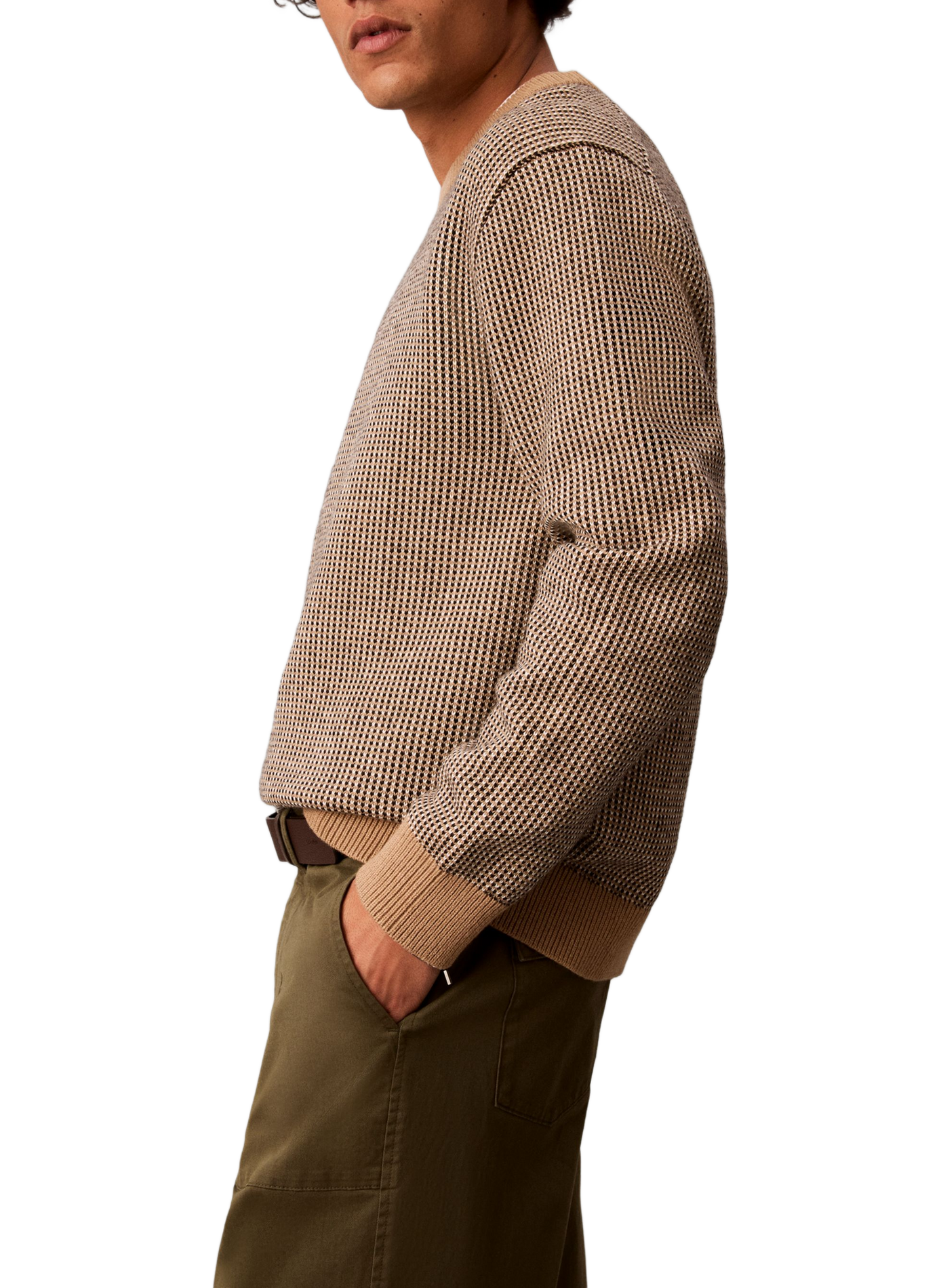 Pullover aus Baumwollmischstrick CALVIN KLEIN Braun