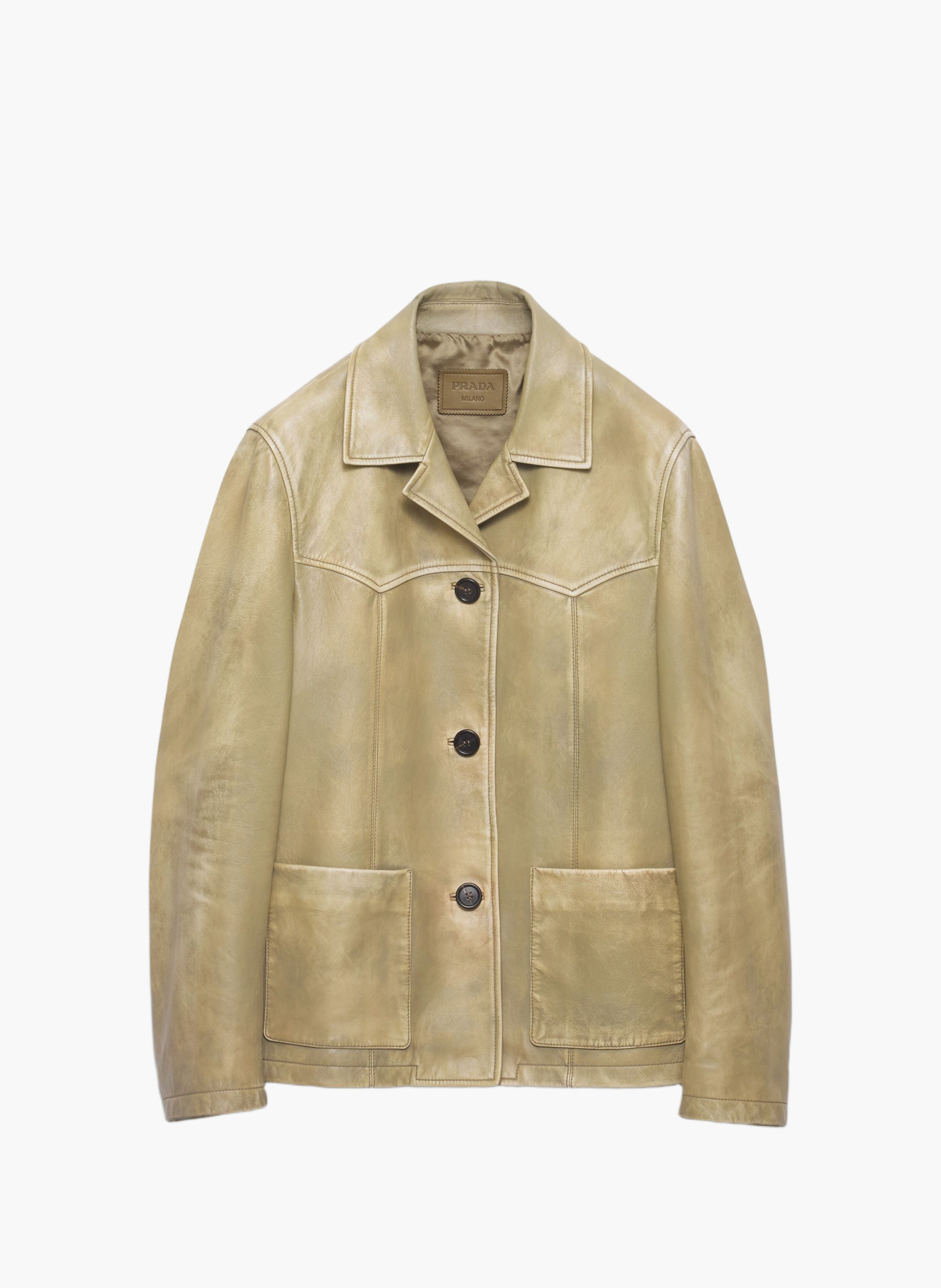 Veste en cuir nappa PRADA Beige