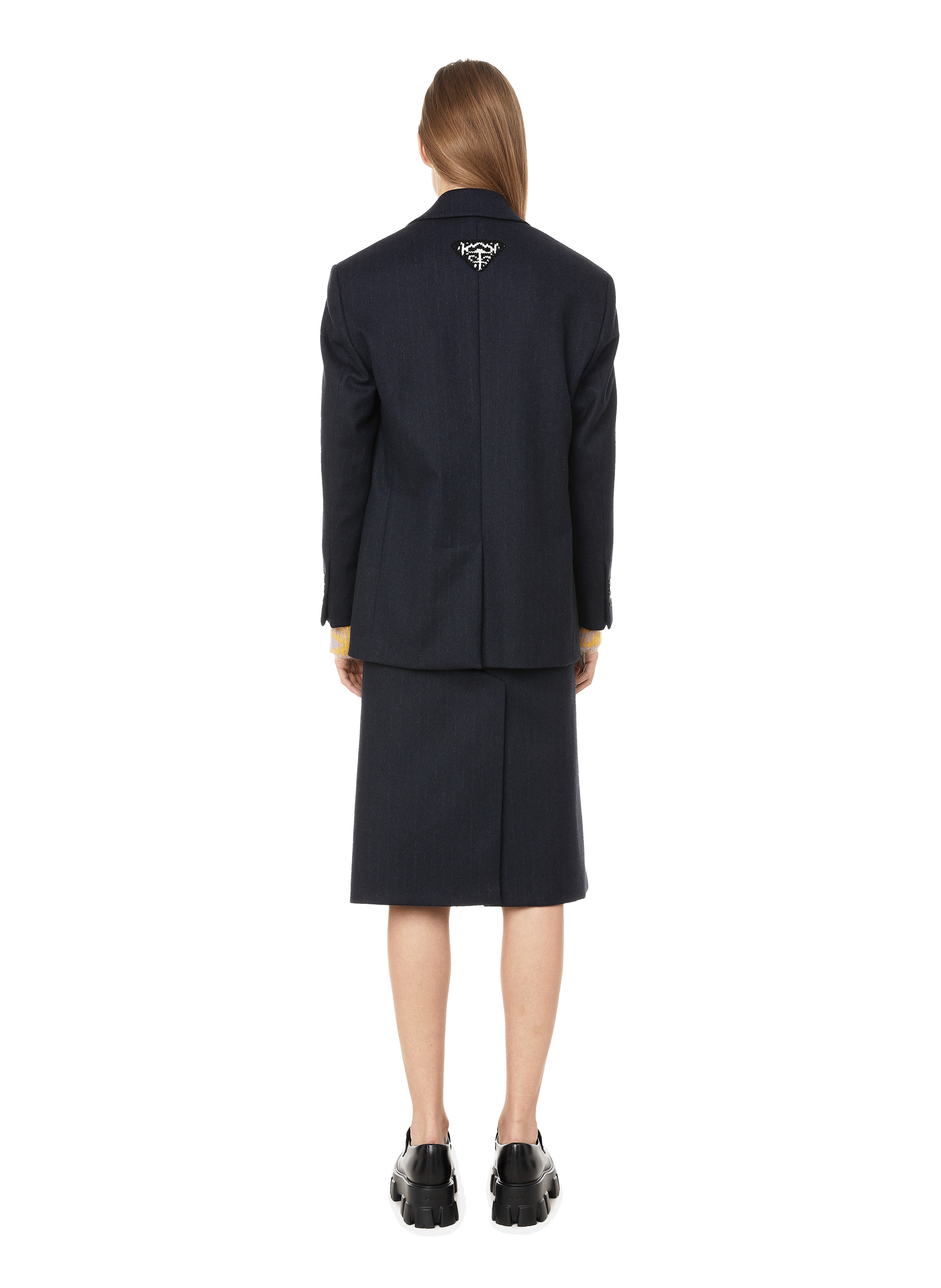 Giacca oversize in lana PRADA Blu