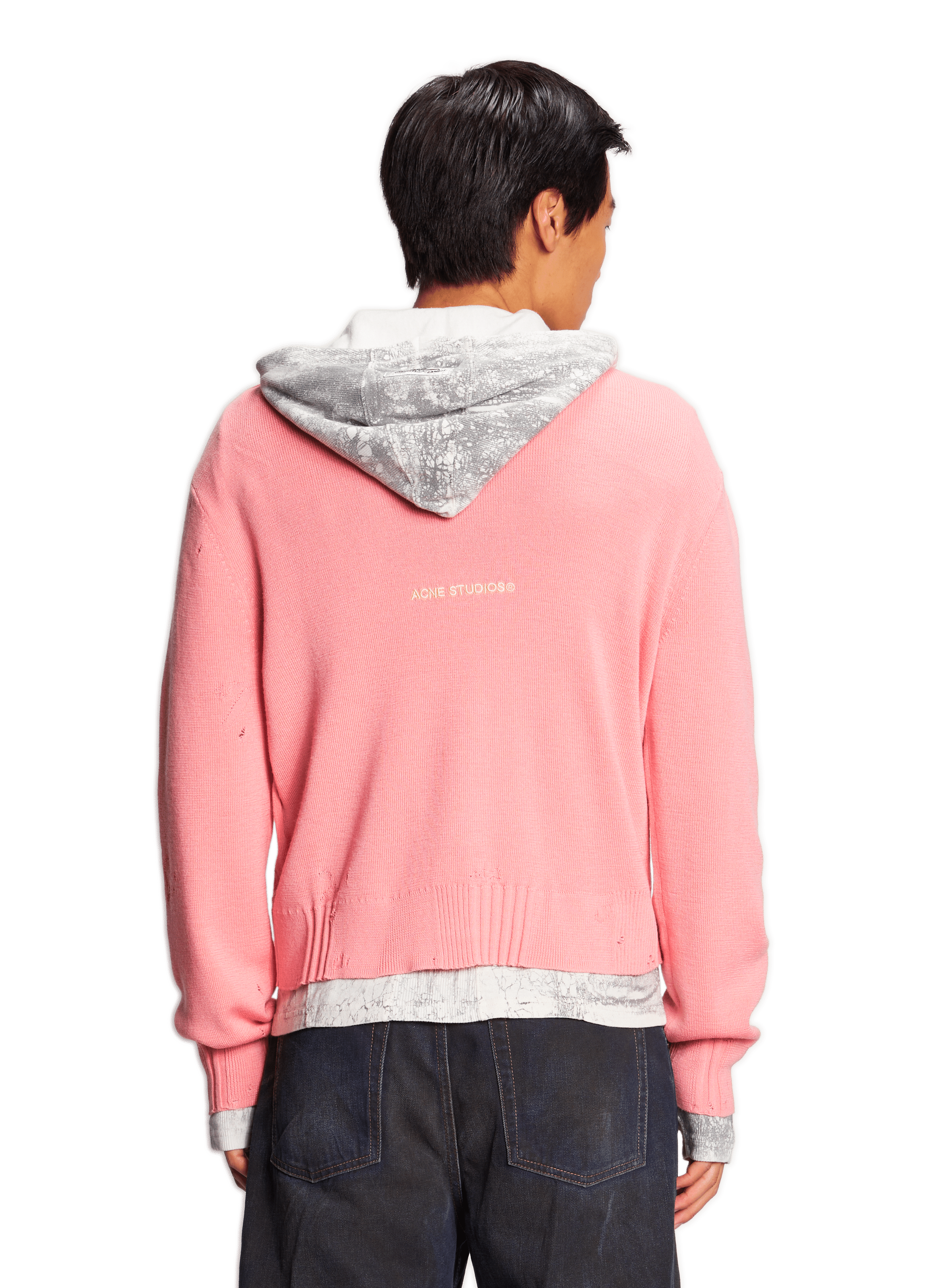 Gilet zippé en laine mélangée ACNE STUDIOS Rose