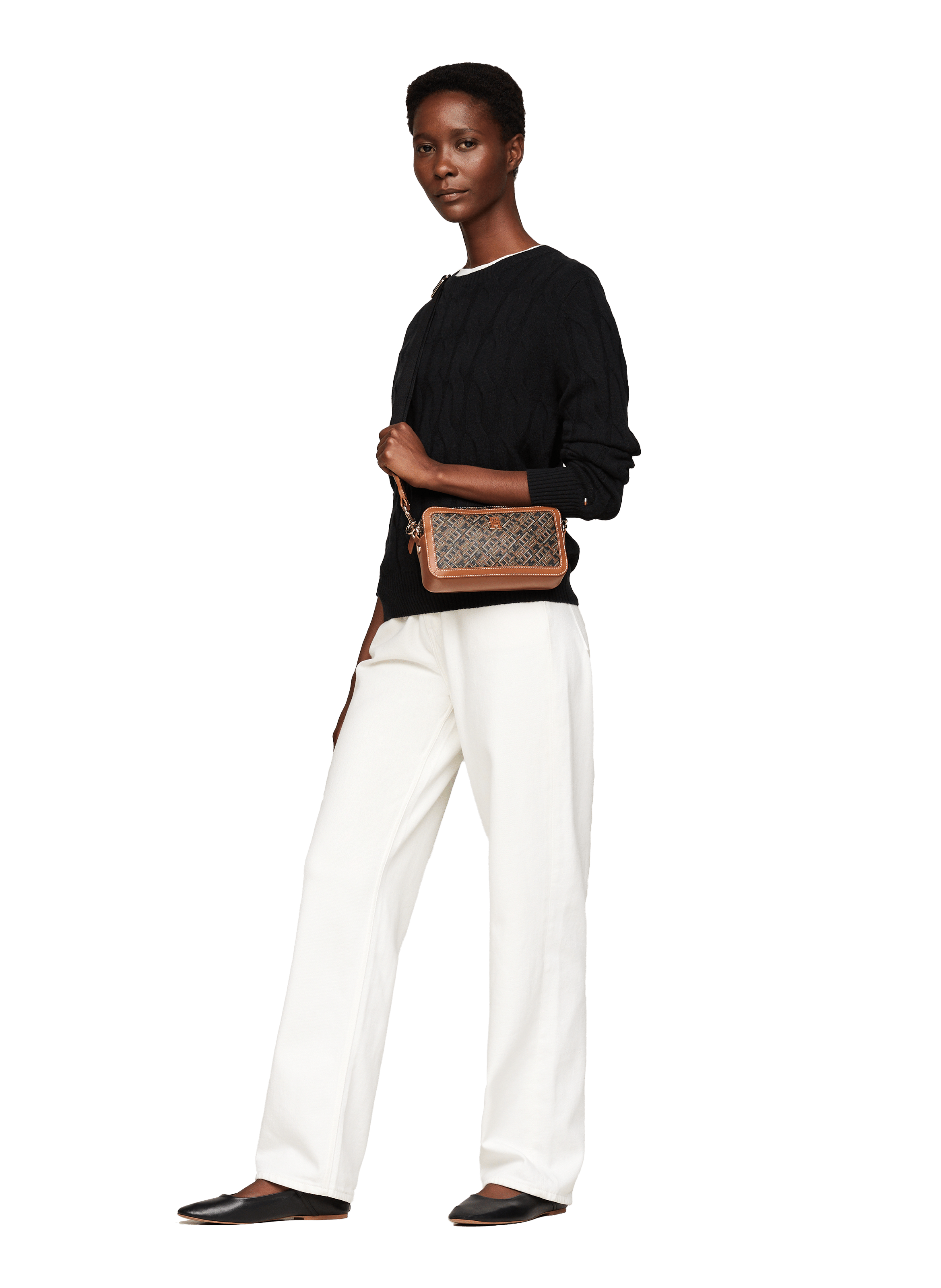 Sac à bandoulière monogramme  TOMMY HILFIGER Noir