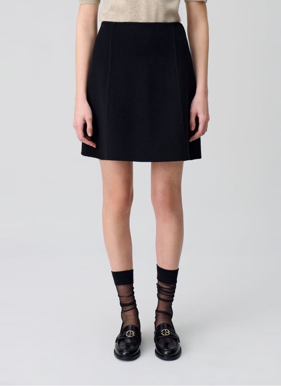 Jupe courte en laine mélangée Noir by CLAUDIE PIERLOT CLAUDIE PIERLOT Jupe courte en laine mélangée Noir