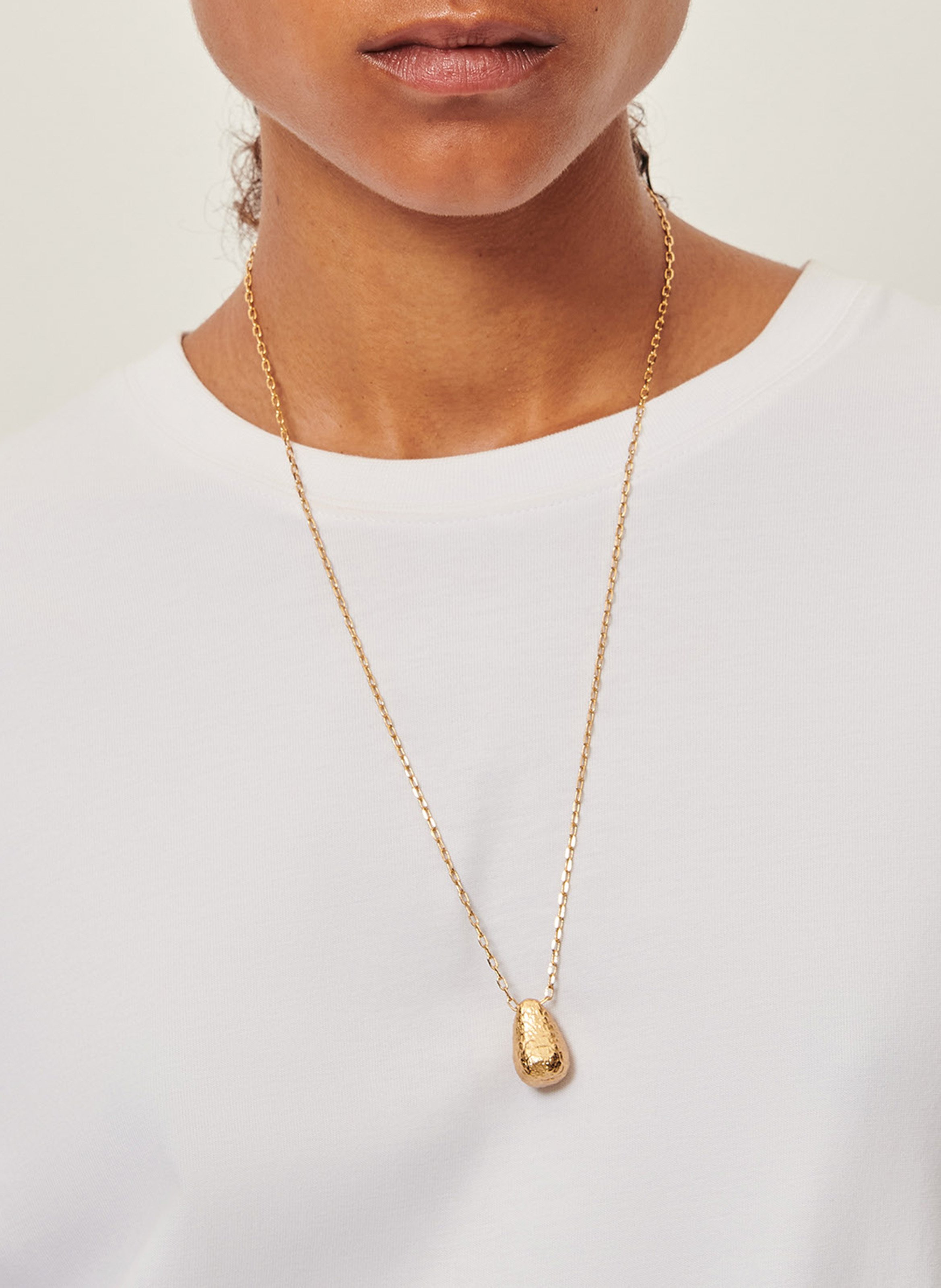 Tee-shirt ample à col rond en coton serge SESSUN Blanc