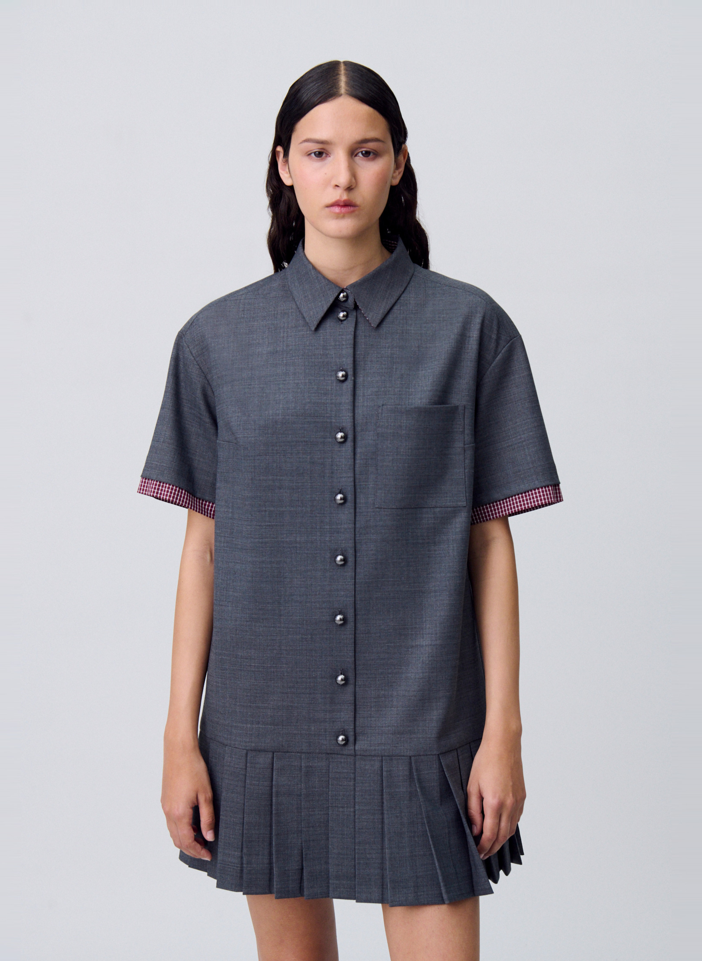 Robe courte en laine mélangéz CLAUDIE PIERLOT Gris