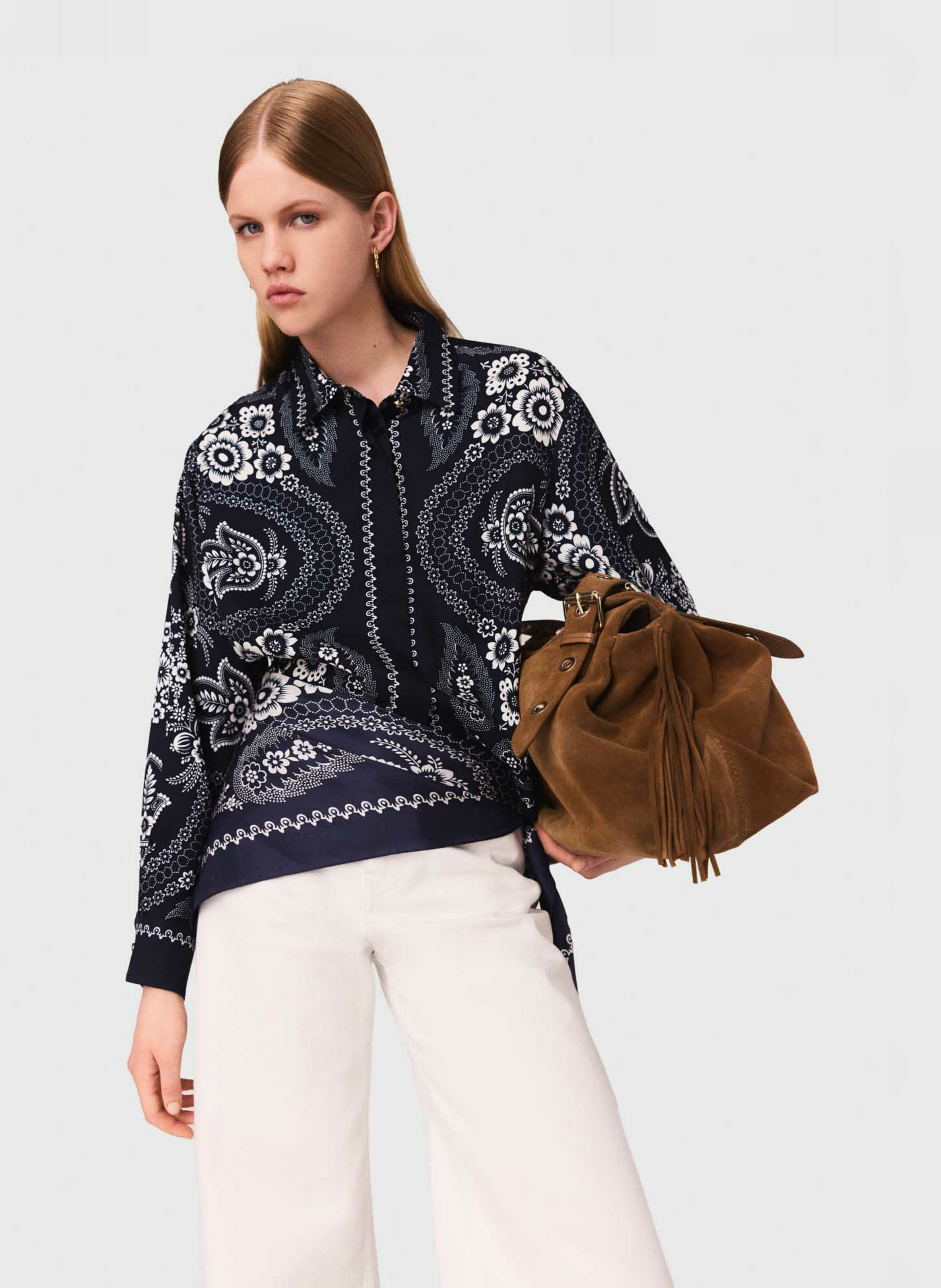 Chemise oversize col classique MAJE Bleu