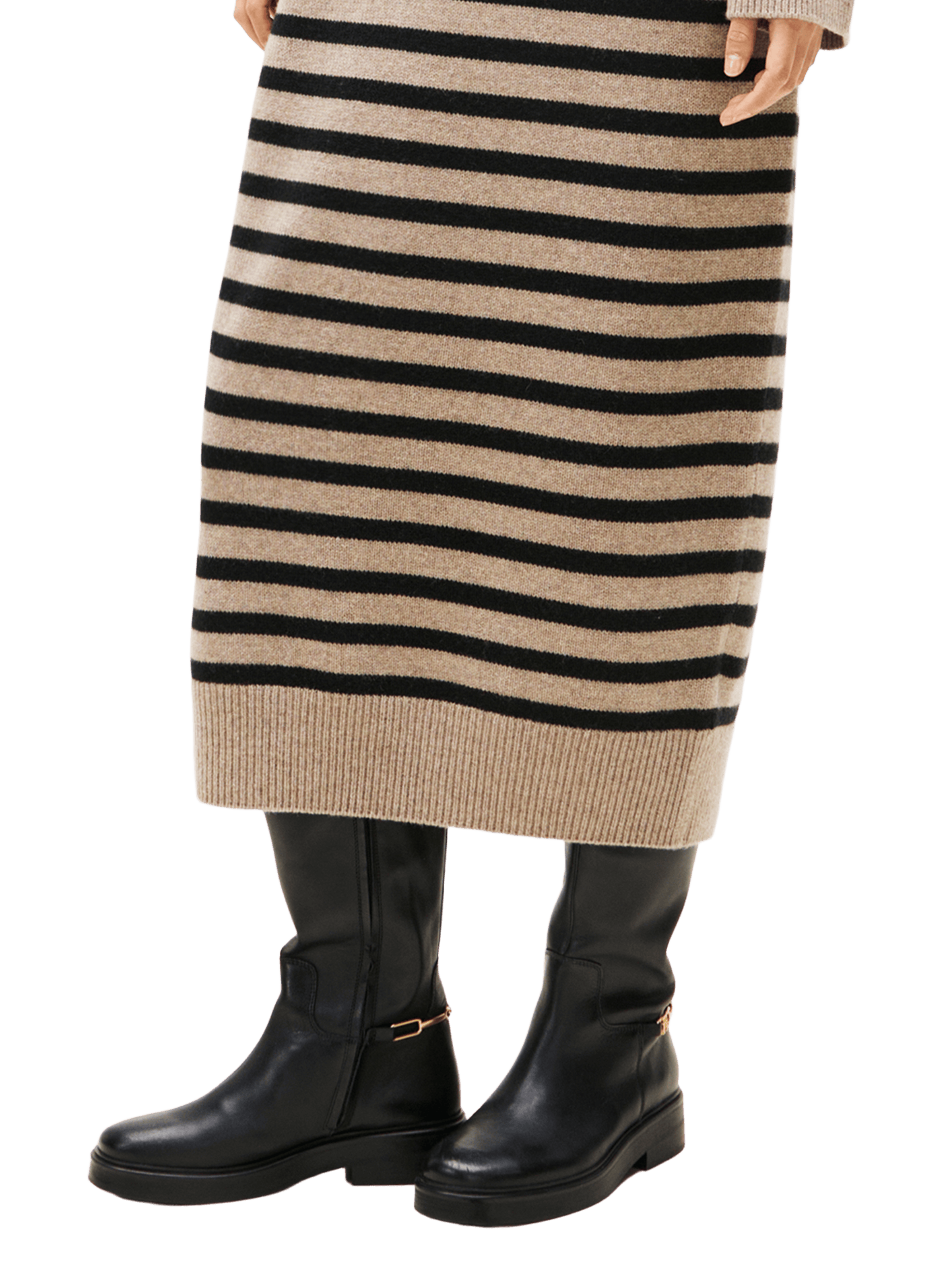 Bottes cavalières en cuir TOMMY HILFIGER Noir