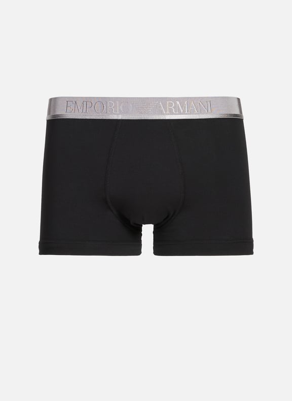 Lot de trois boxers en coton mélangé Noir by EMPORIO ARMANI EMPORIO ARMANI Lot de trois boxers en coton mélangé Noir