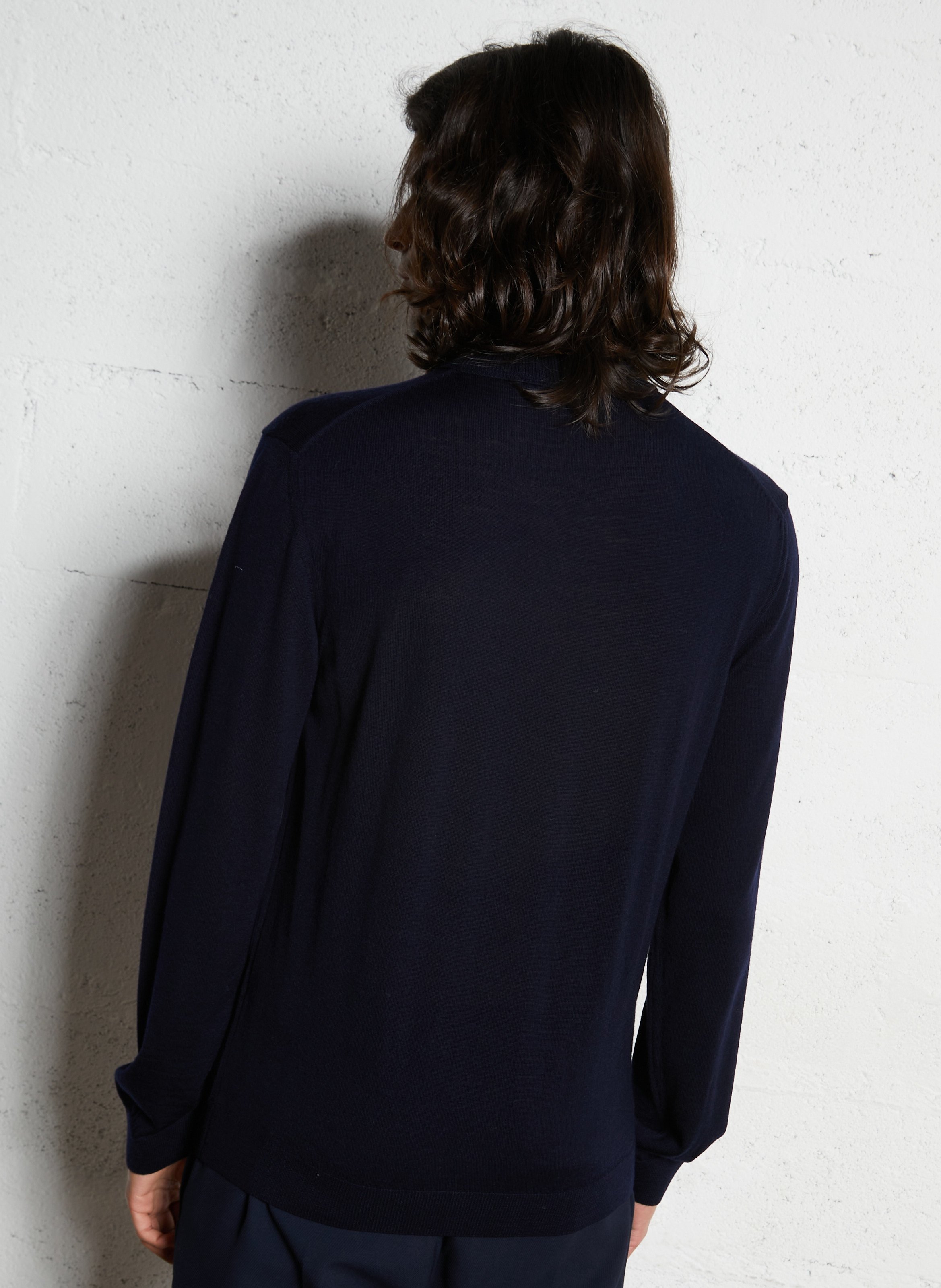 Pull col v en laine IKKS Bleu