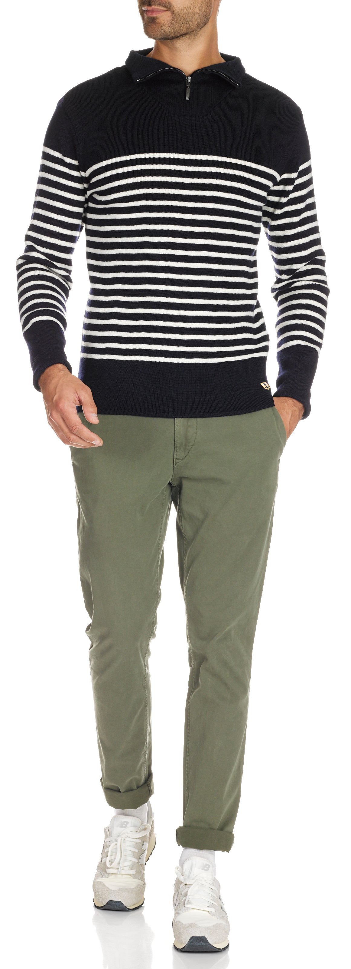 Marinière slim à col camionneur en laine ARMOR-LUX Multicolore