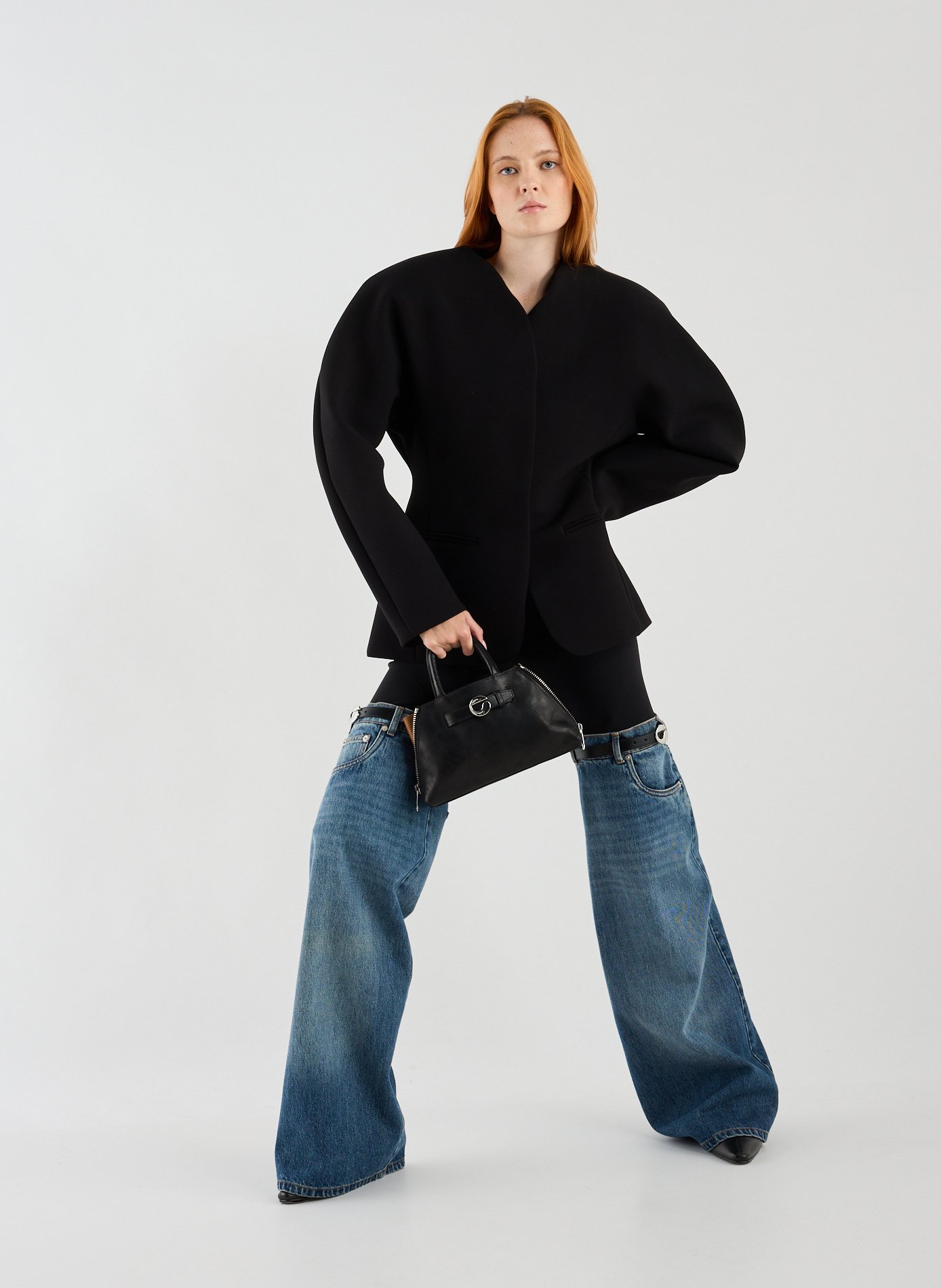 Data leather shoulder bag COPERNI Black