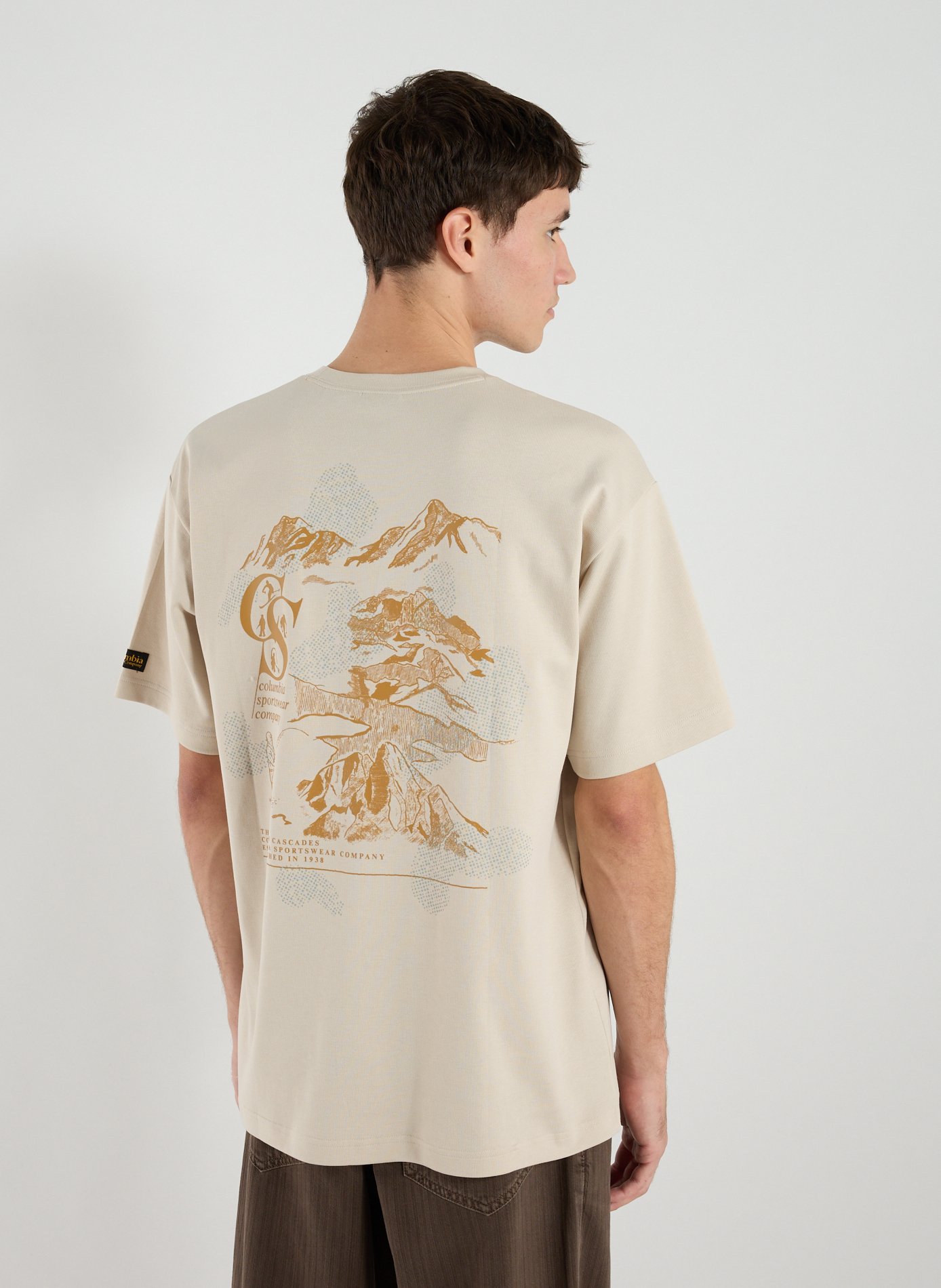 Cotton-blend round-neck T-shirt COLUMBIA Brown