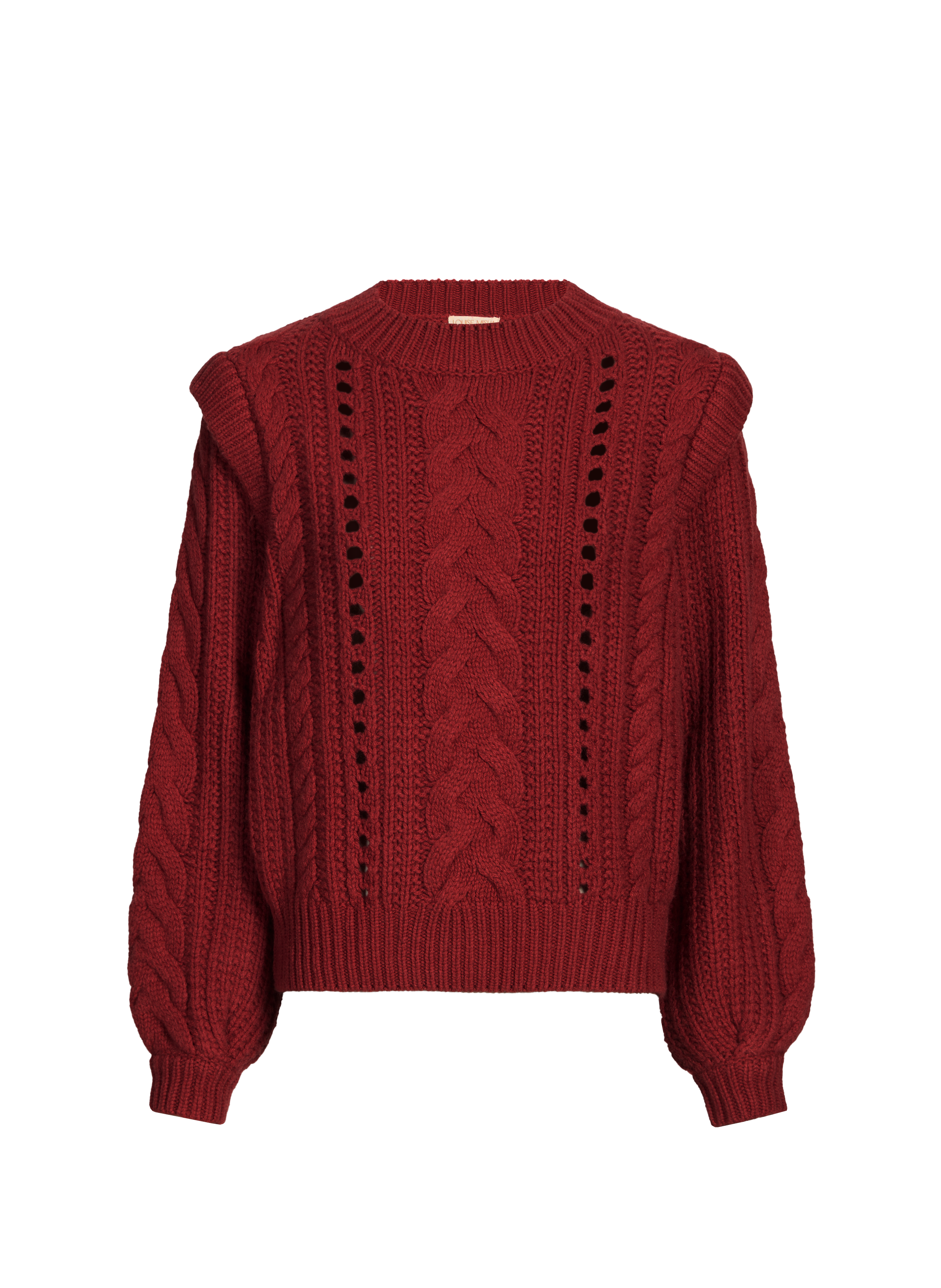 Pull droit en maille torsadée de laine LOUISE MISHA Rouge