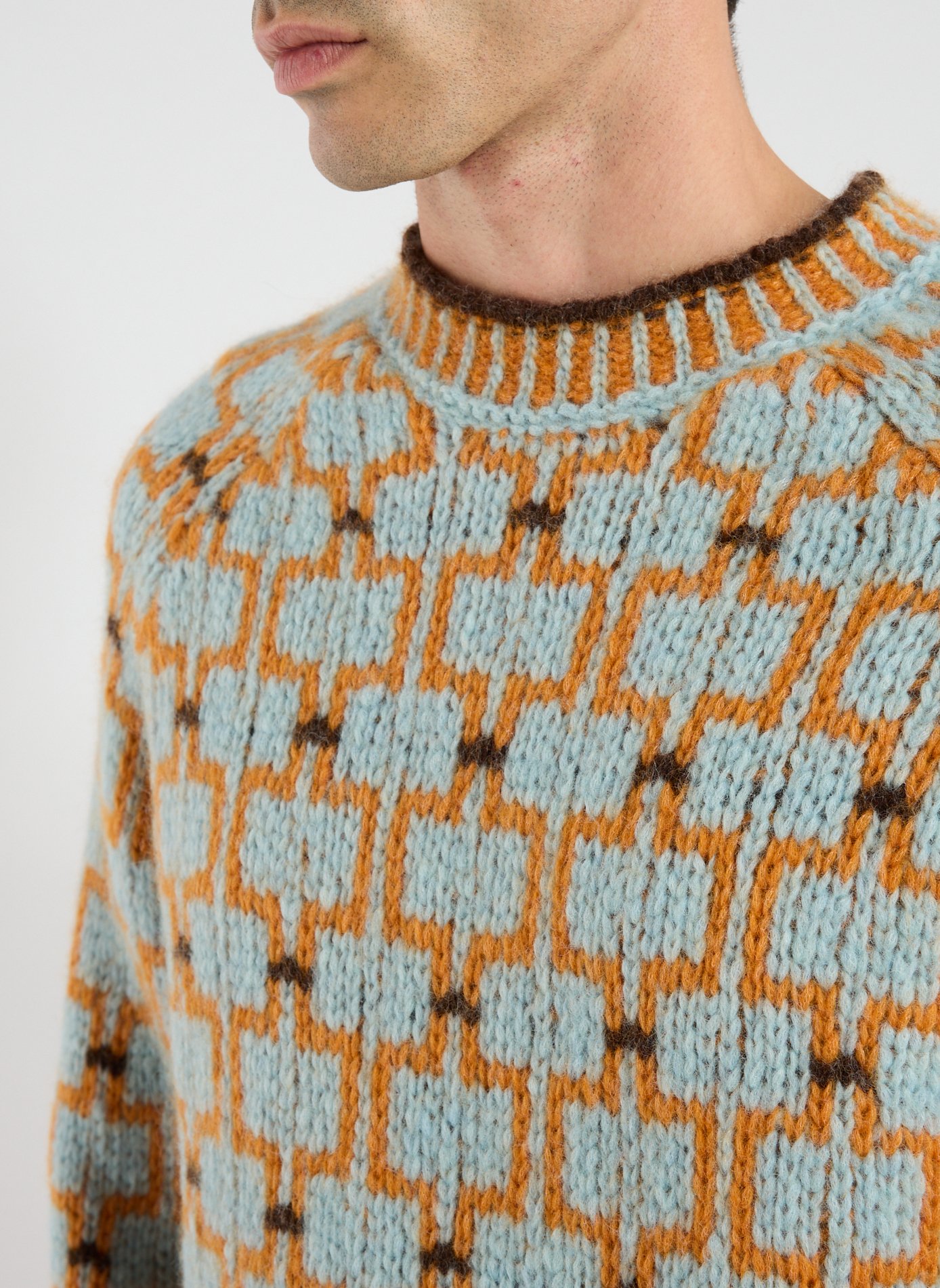 Pull à motif Norwegian en laine HOLZWEILER Bleu