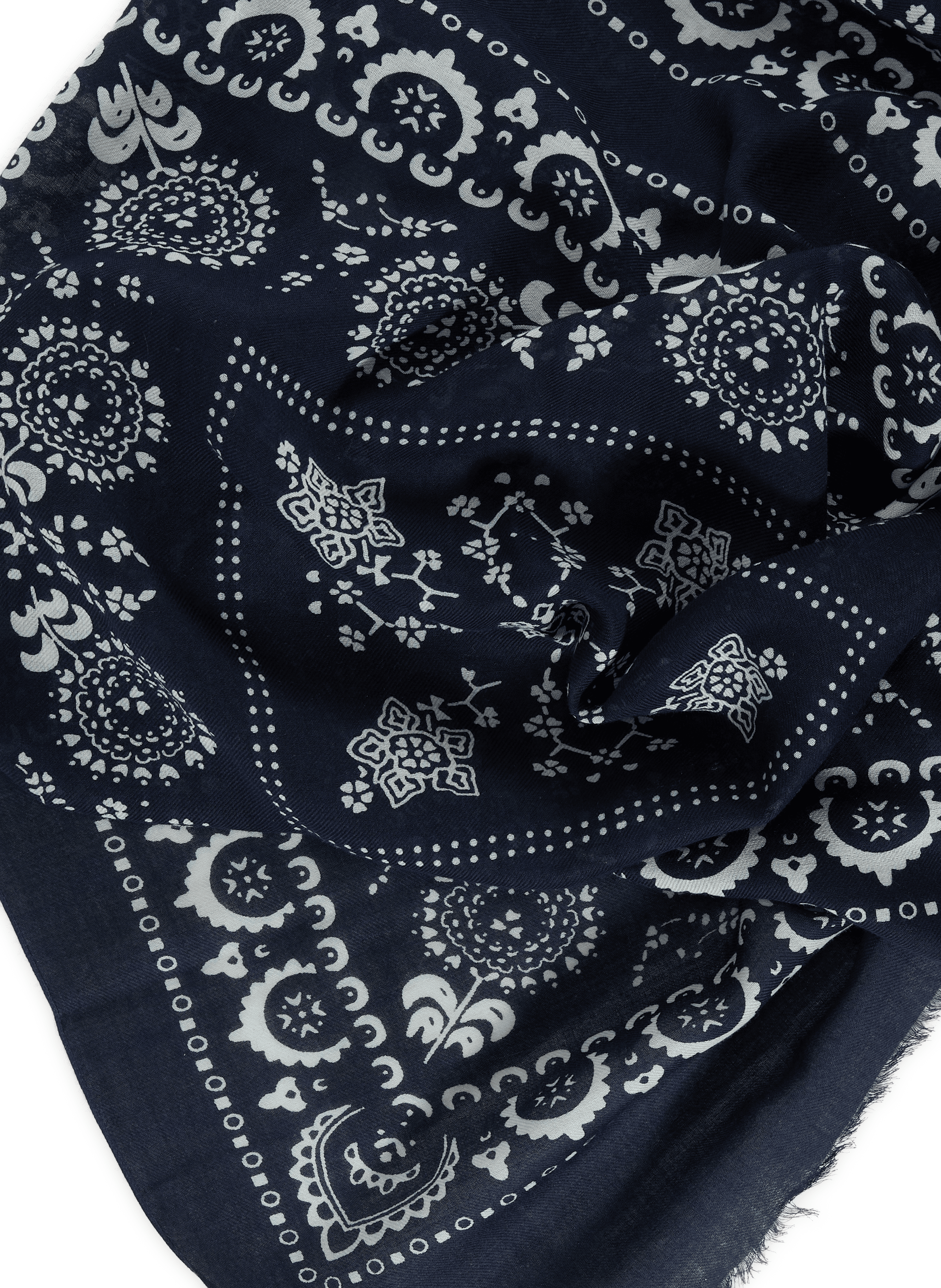 Foulard imprimé en coton et laine SAISON 1865 Bleu
