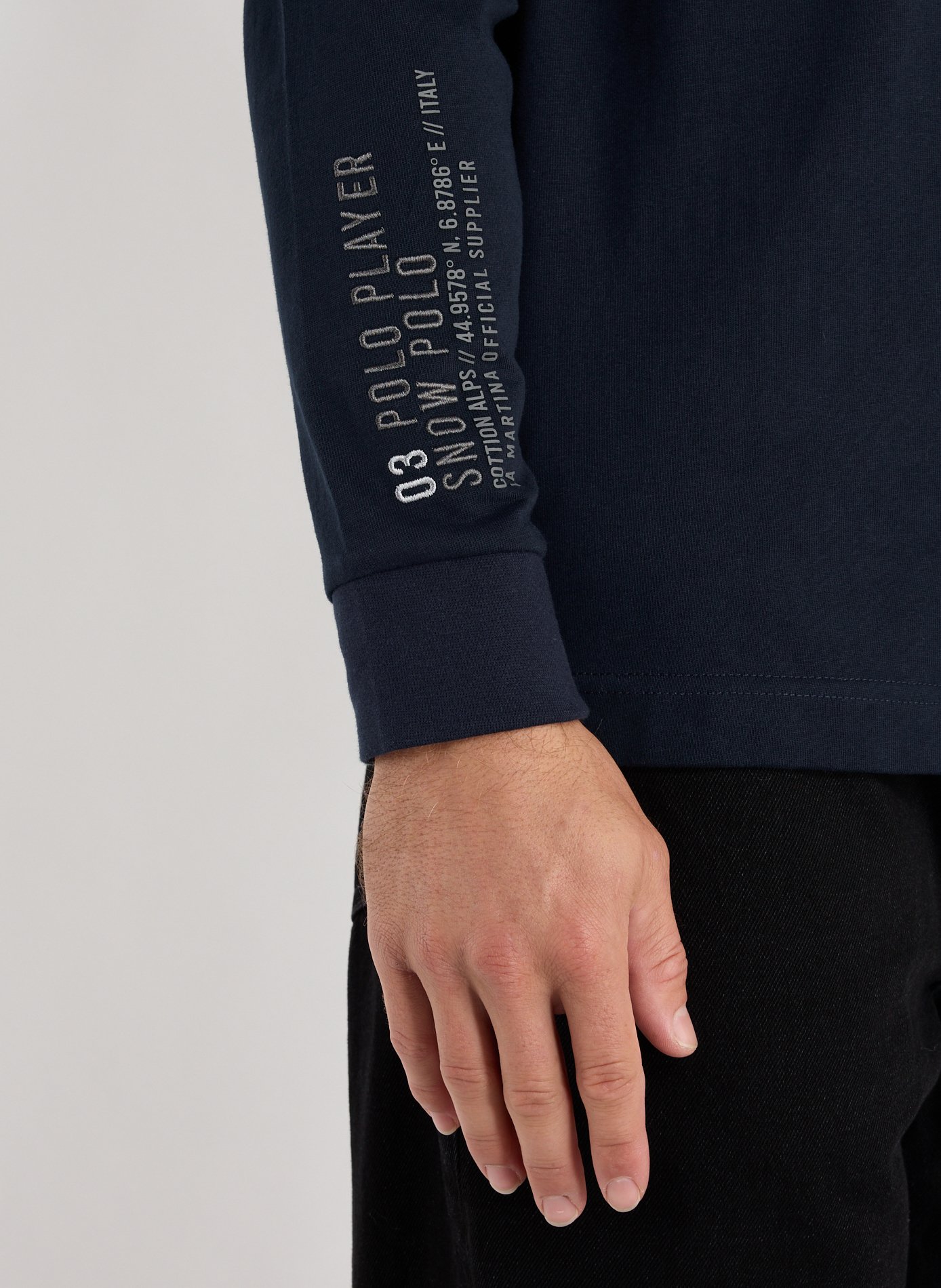 Polo manches longues en coton LA MARTINA Bleu