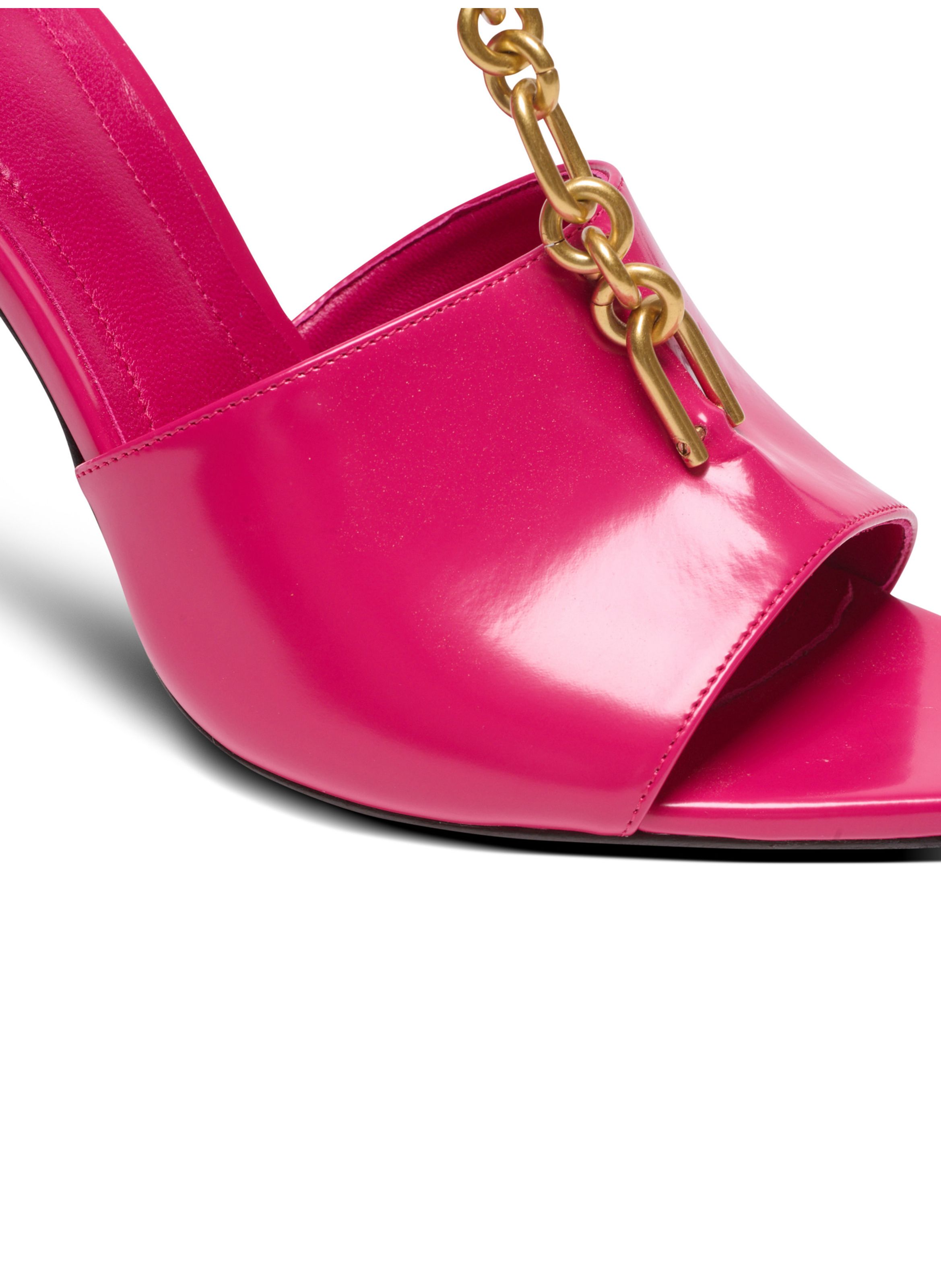 Sandales sync en cuir d’agneau brillant BALMAIN Rose