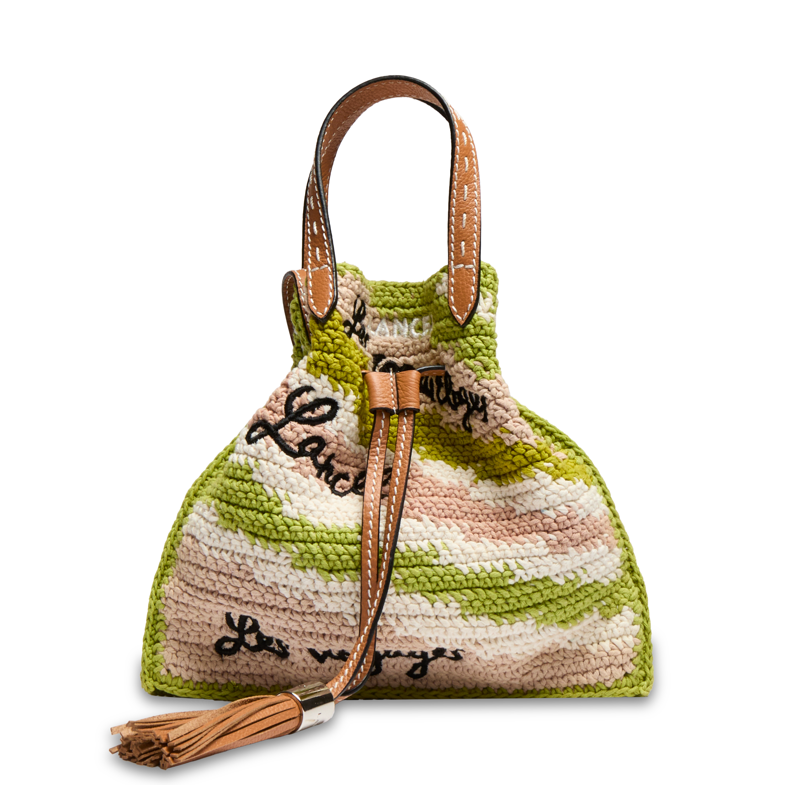 Sac seau s double porté summer mania de lancel en coton LANCEL Vert