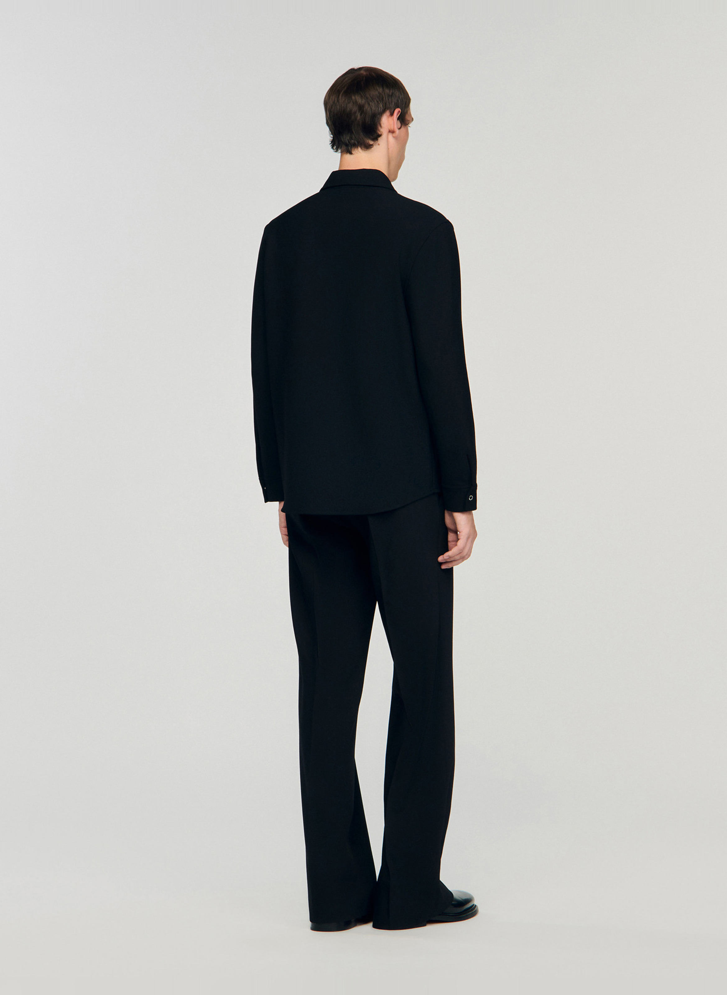 Chemise droite à col classique SANDRO Noir