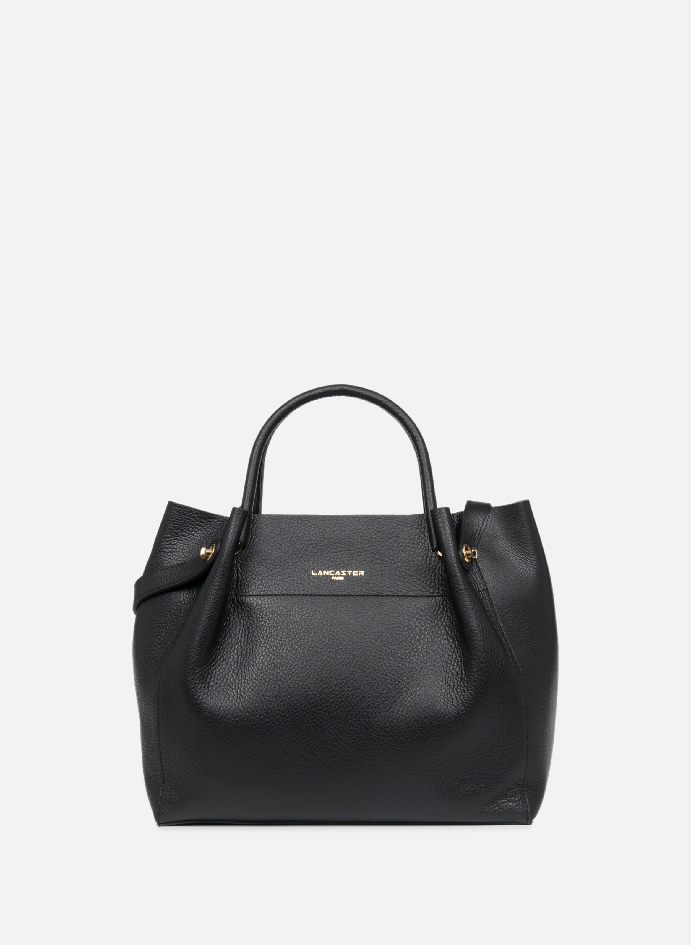 Grand sac cabas épaule - foulonné double louisa LANCASTER Noir