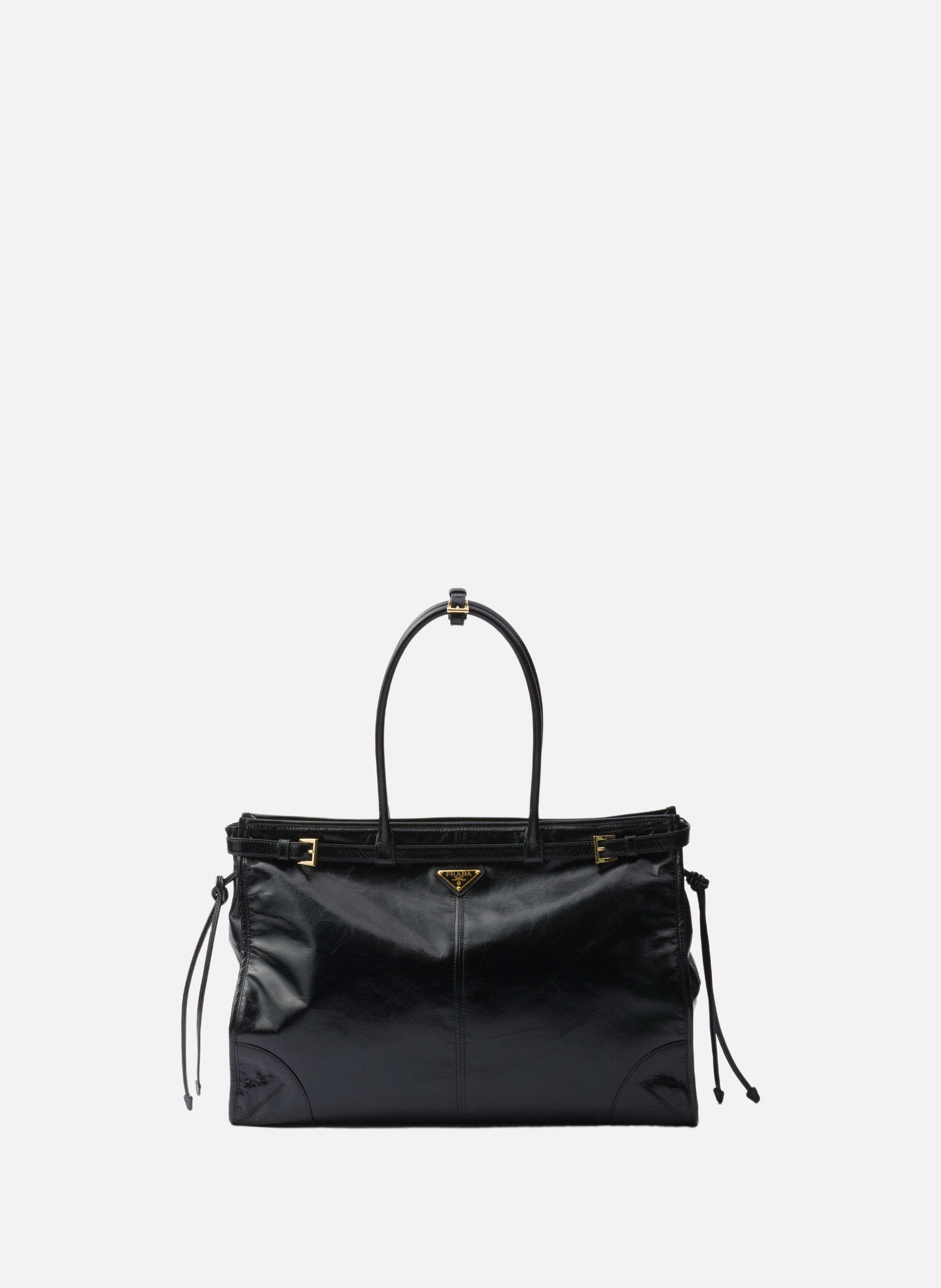 Très grand sac à main prada bonnie en cuir PRADA Noir