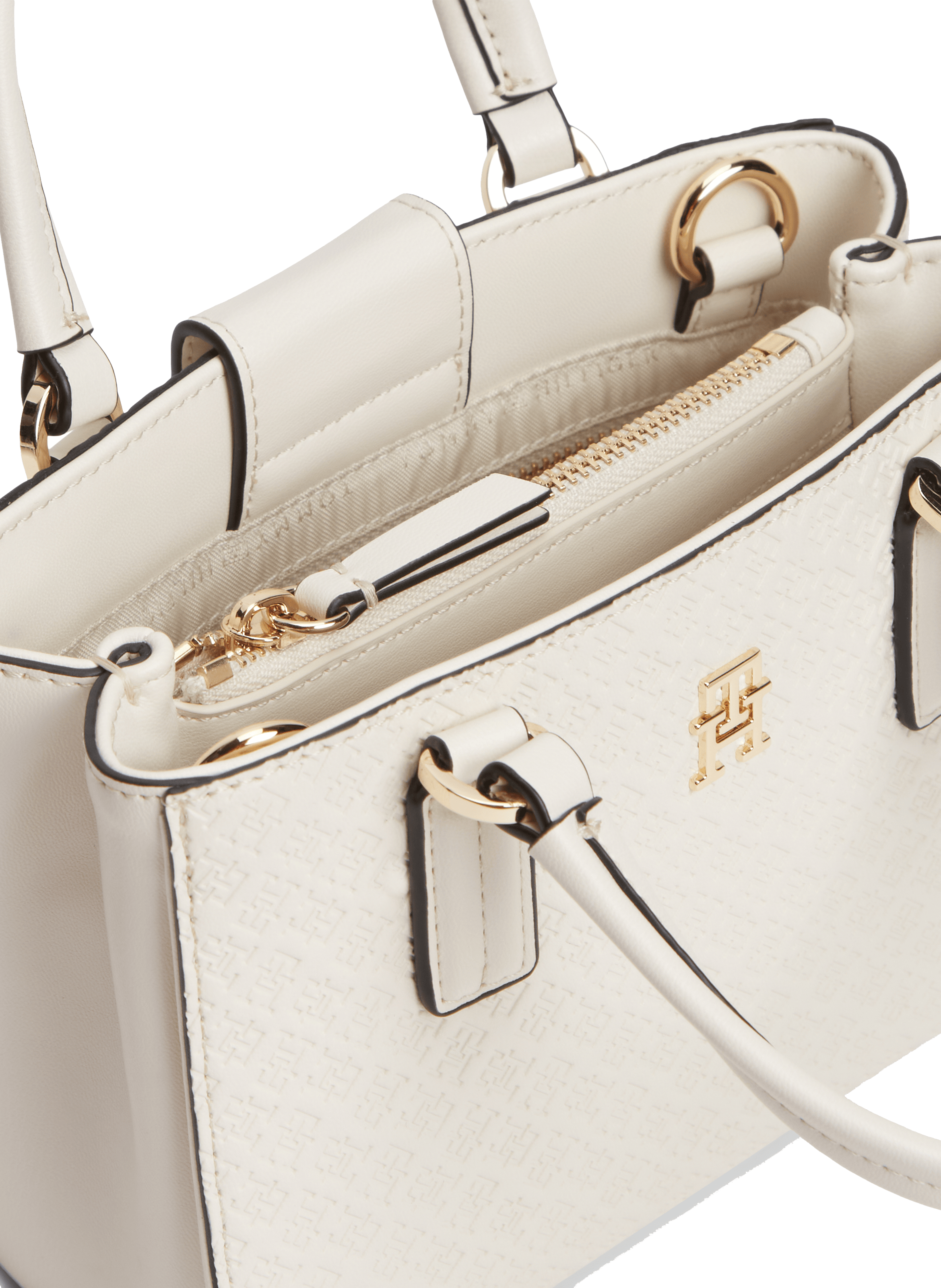 TH Monogram Daily Mini Tote Handbag TOMMY HILFIGER Beige