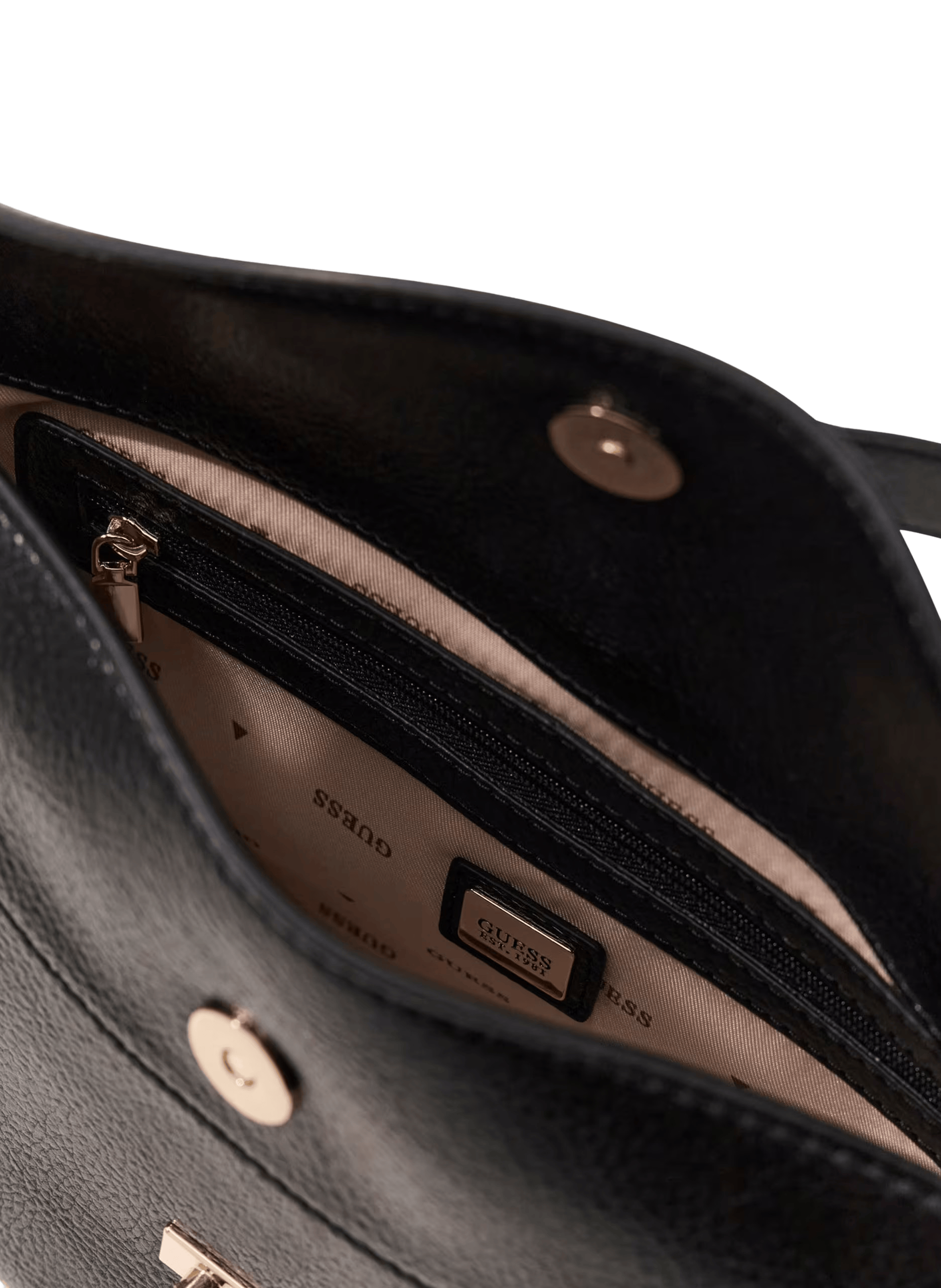 Sac à bandoulière avec charms effet cuir GUESS Noir