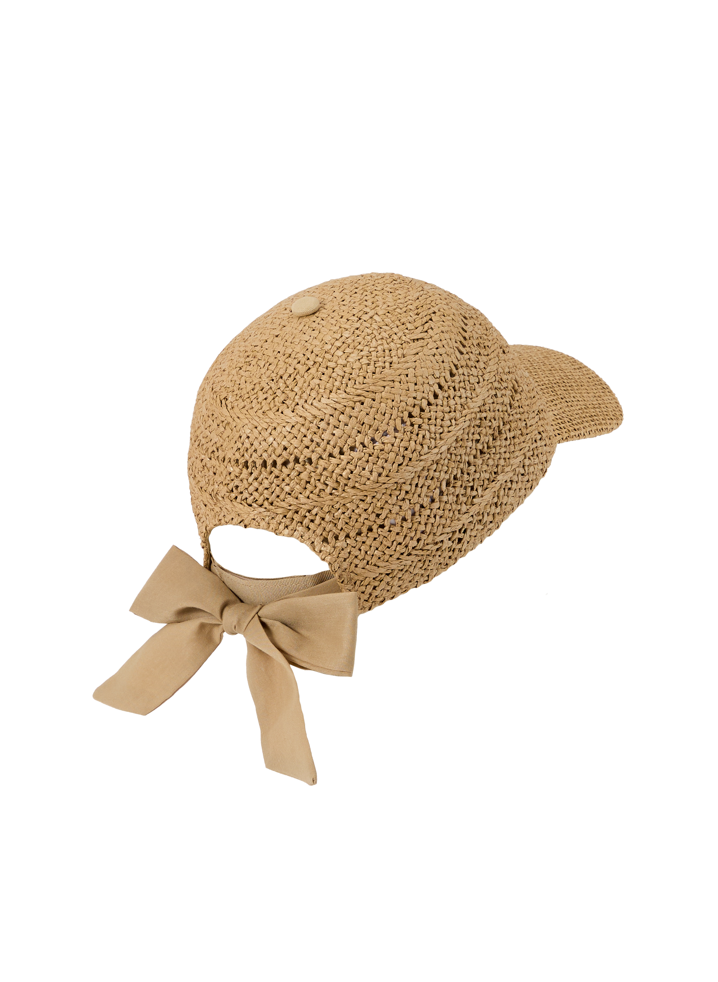 Raffia bow cap AU PRINTEMPS PARIS Brown
