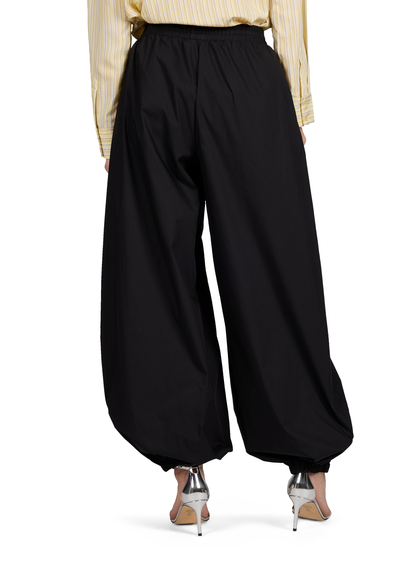 Pantalon large Harem en coton mélangé OBJECT Noir