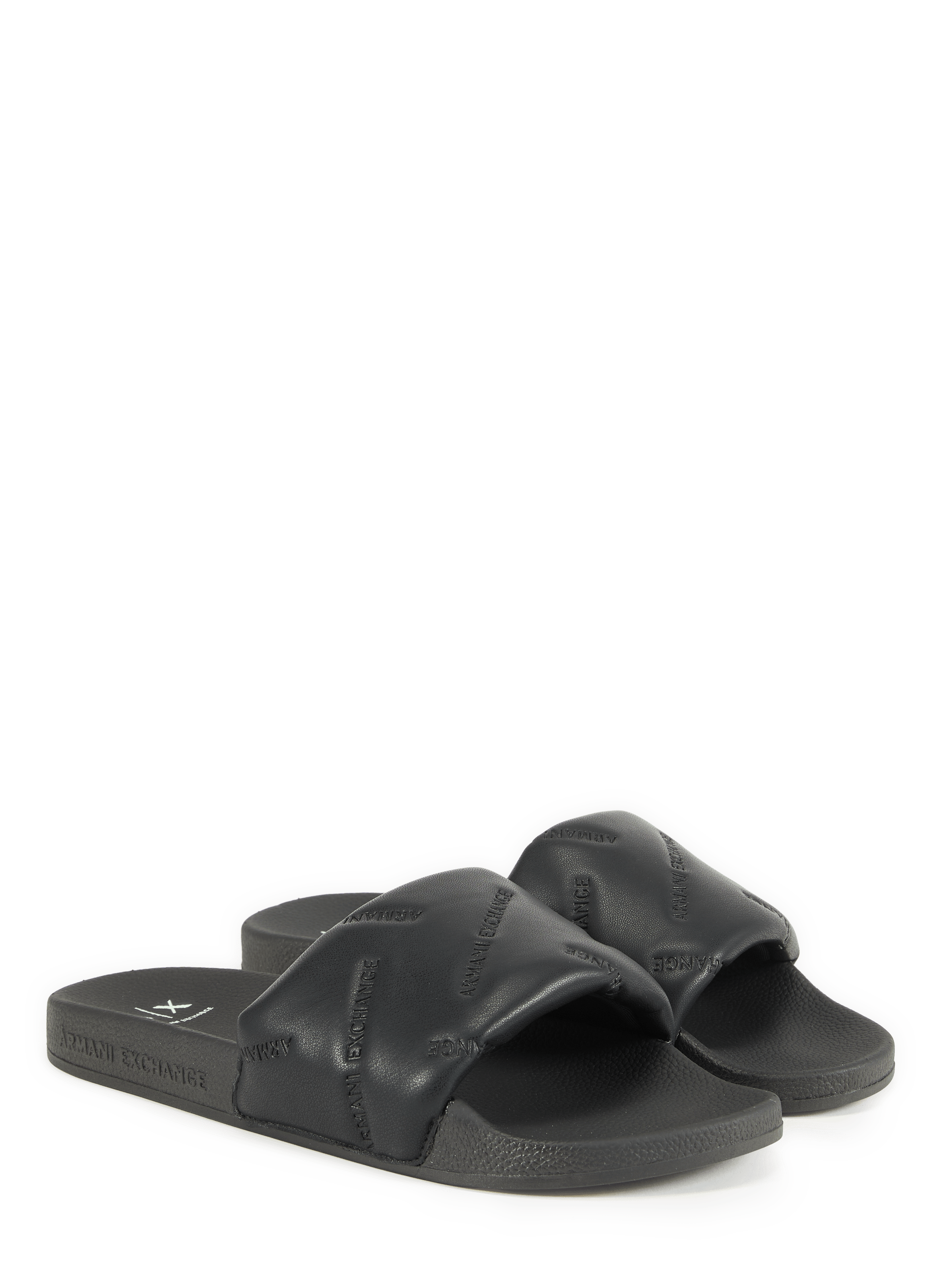 Mules plates à logo embossé ARMANI EXCHANGE Noir