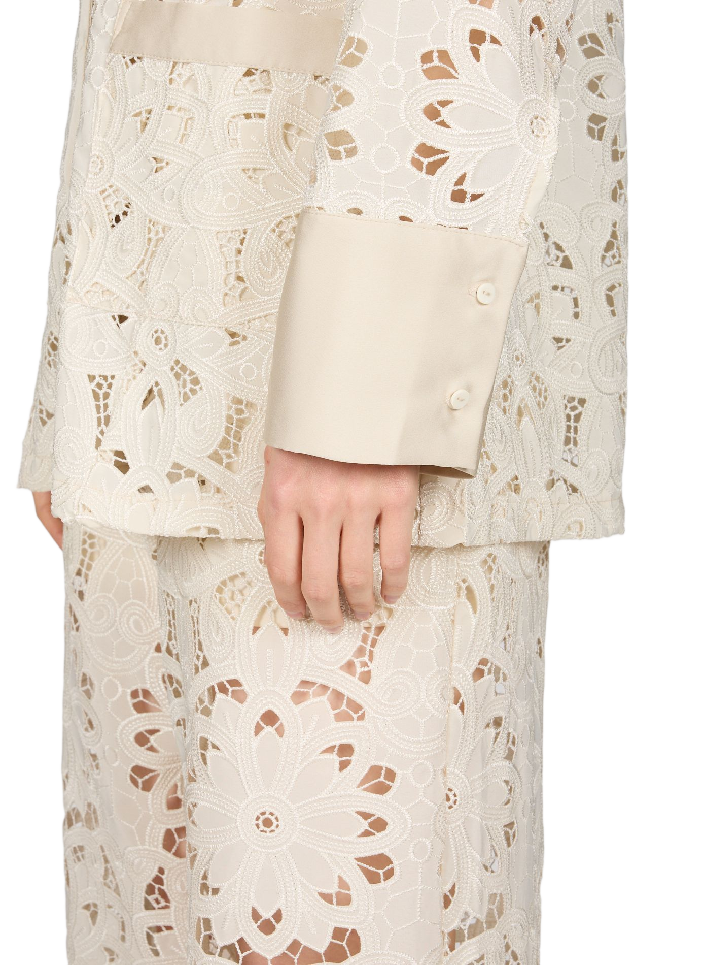 Long-sleeved lace shirt ROUGE EDIT Beige