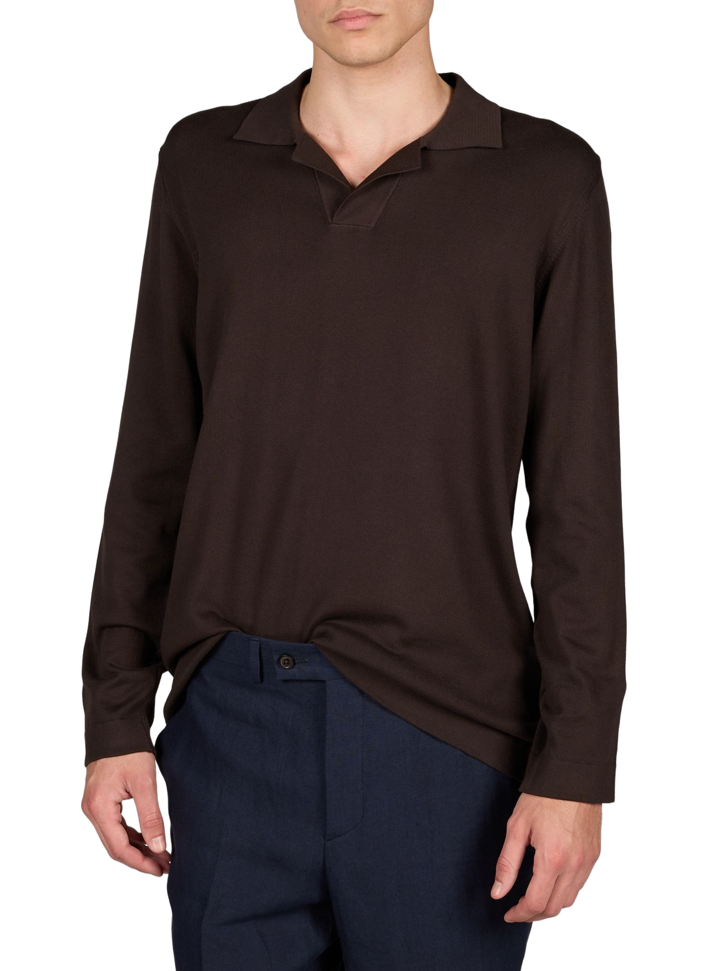 Polo de manga larga de algodón LAFAURIE Marrón