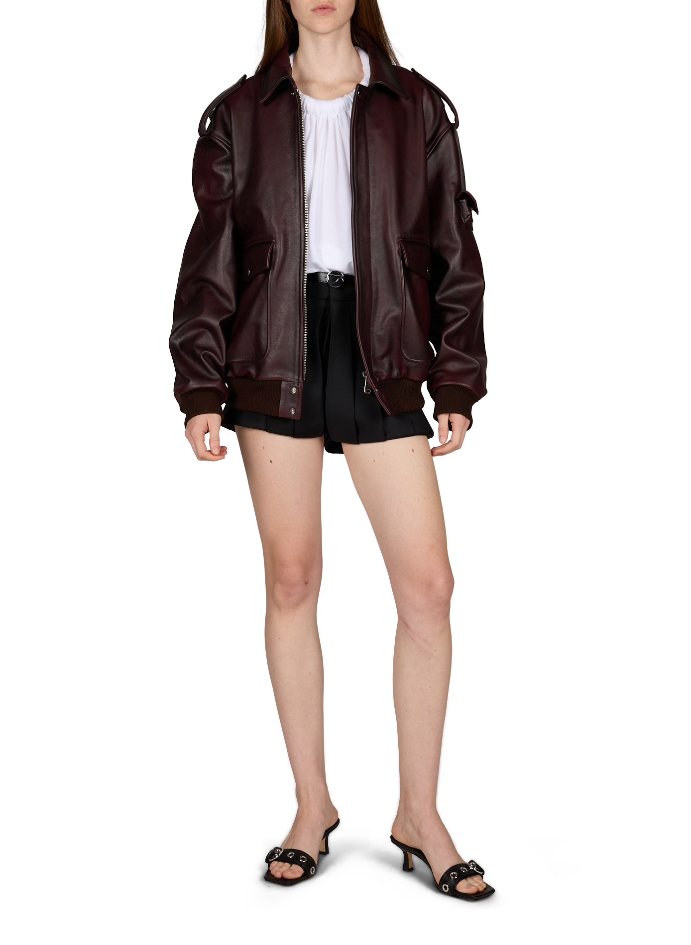 Veste oversize en cuir  COPERNI Rouge