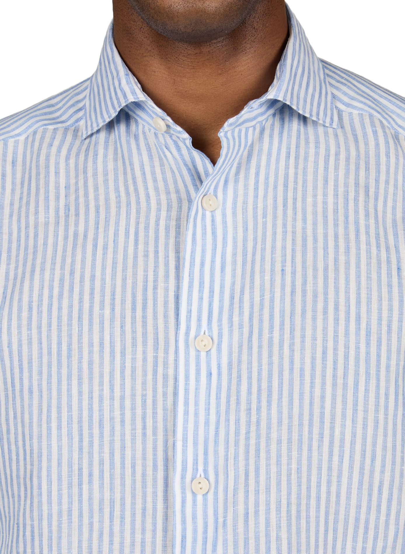 Gestreept linnen overhemd ETON Blauw