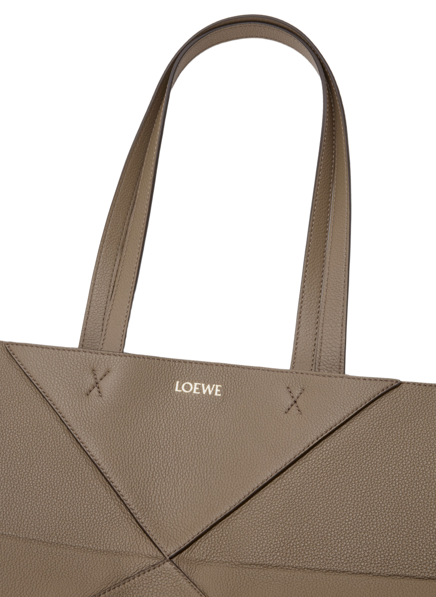 Bolso Puzzle Fold mediano horizontal de cuero de becerro granulado suave LOEWE Beige