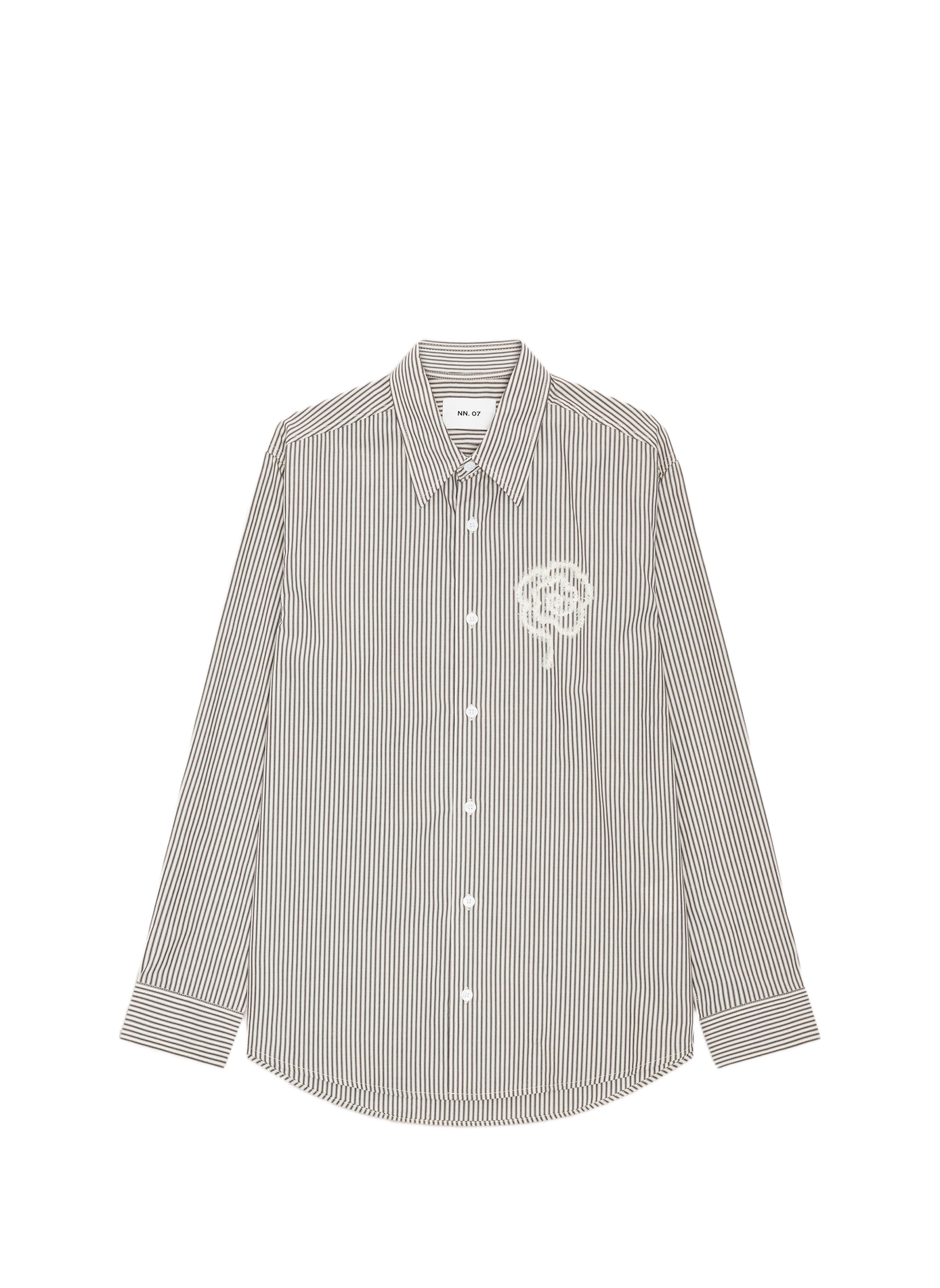 Chemise col classique manches contrastantes en coton NN.07 Brown
