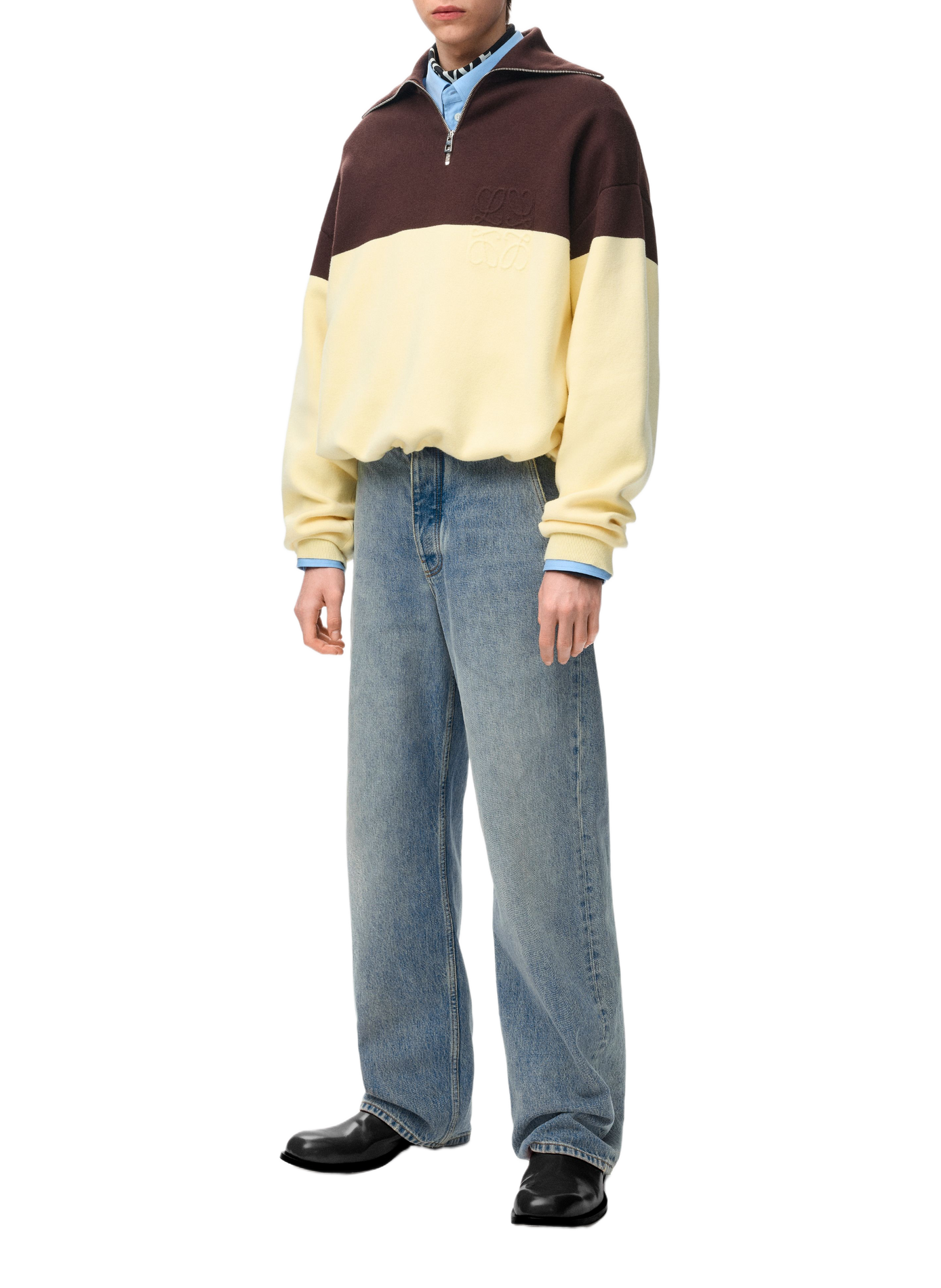 Jean en denim de coton délavé LOEWE Blue