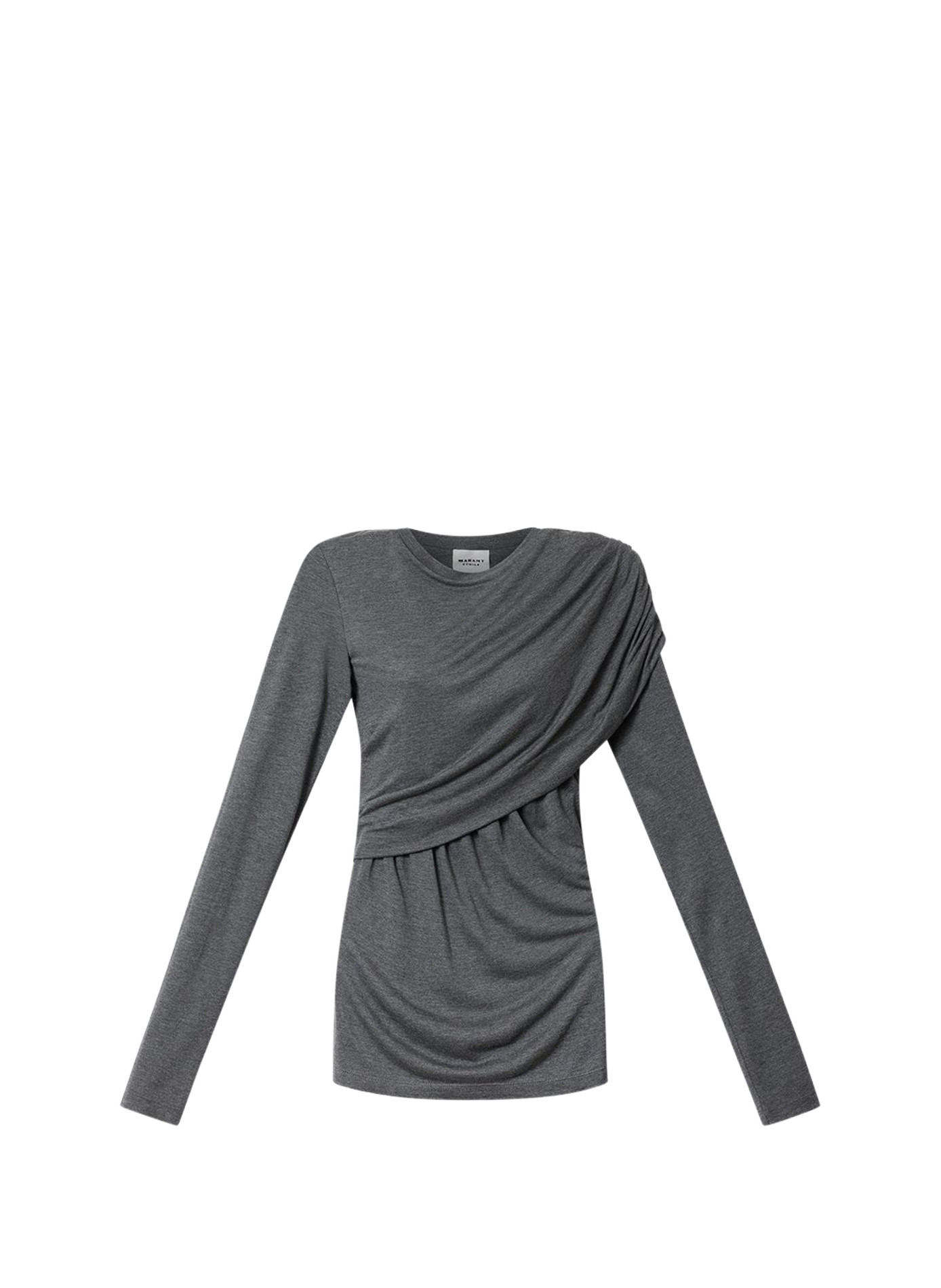 Top in drapiertem Jersey ISABEL MARANT Grau