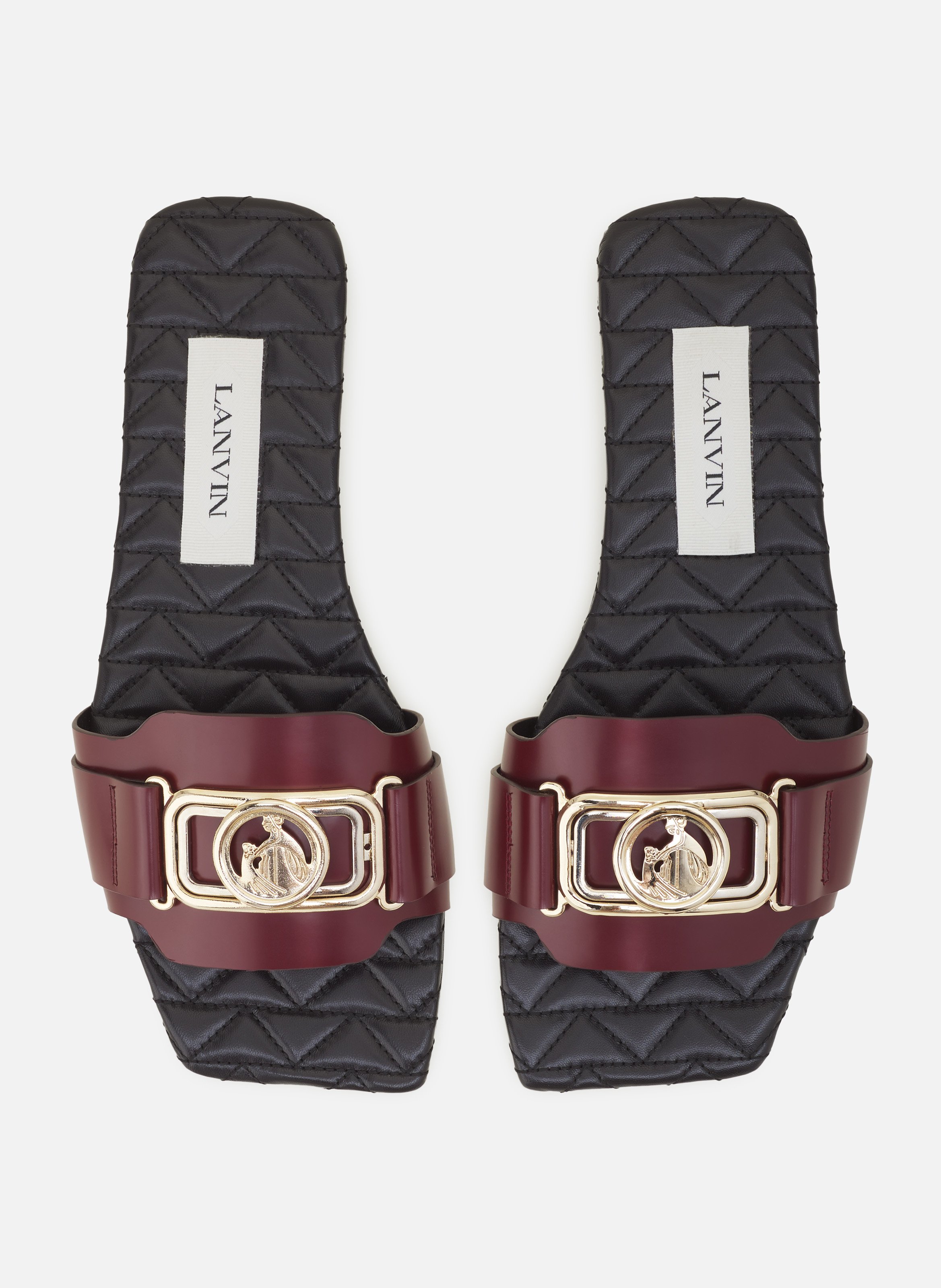 Mules plat la mère et l'enfant LANVIN Marron