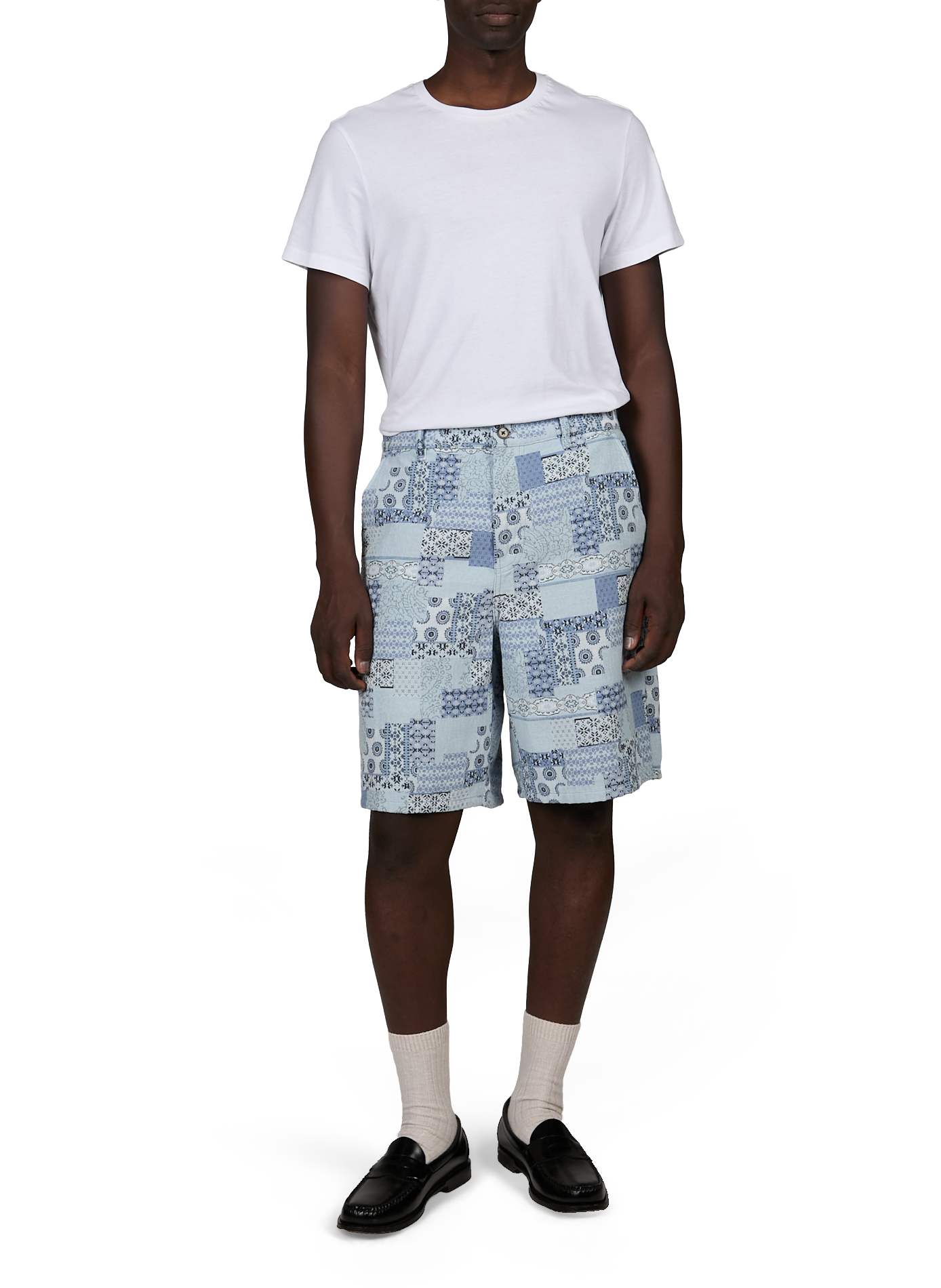 Short patchwork jacquard en coton mélangé LES DEUX Bleu