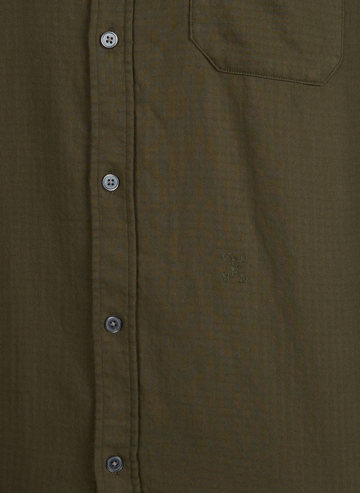 Chemise droite col classique en coton CLOSED Kaki