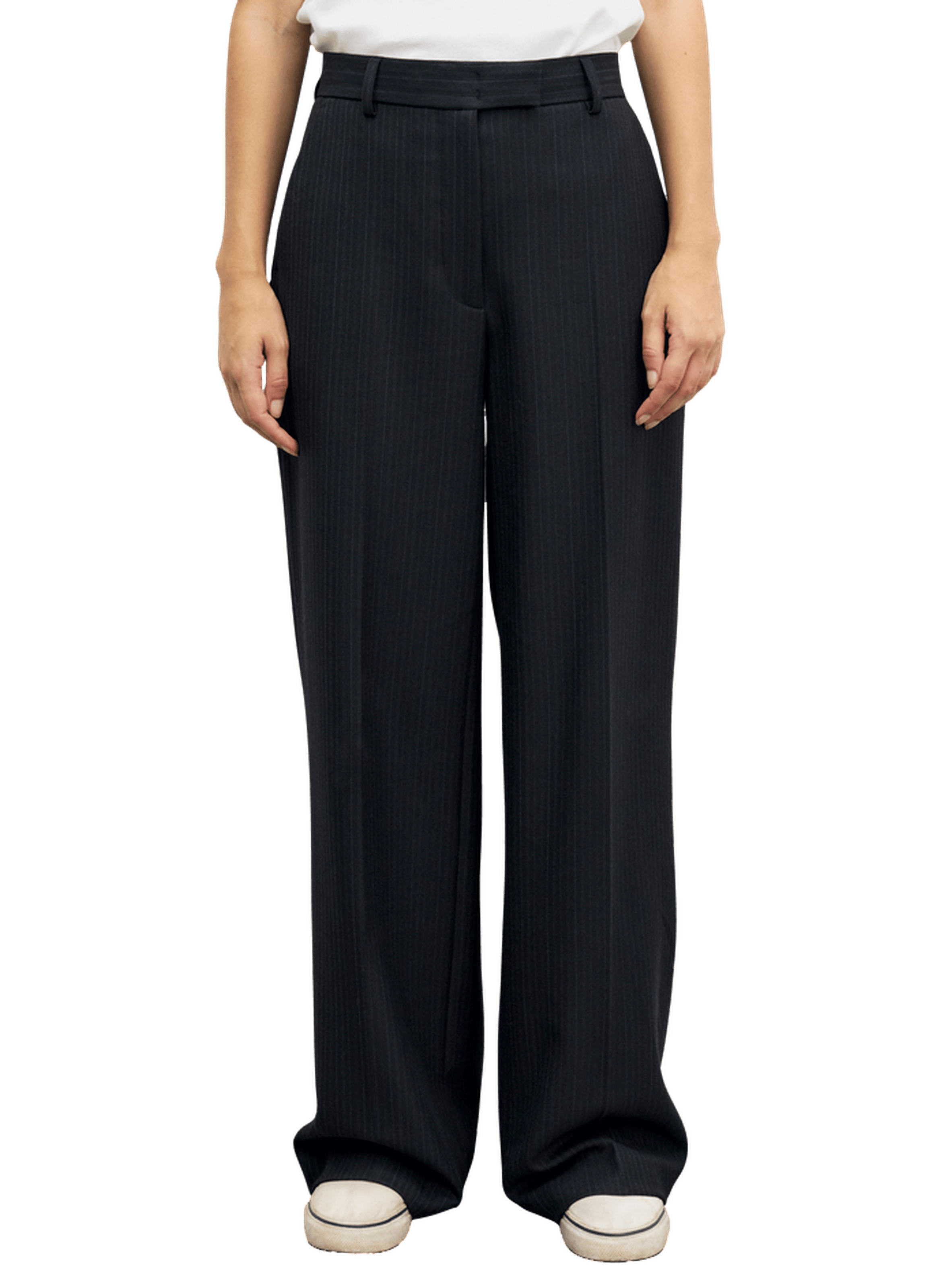 Pantalon large de tailleur à fines rayures - mimi GERARD DAREL Noir