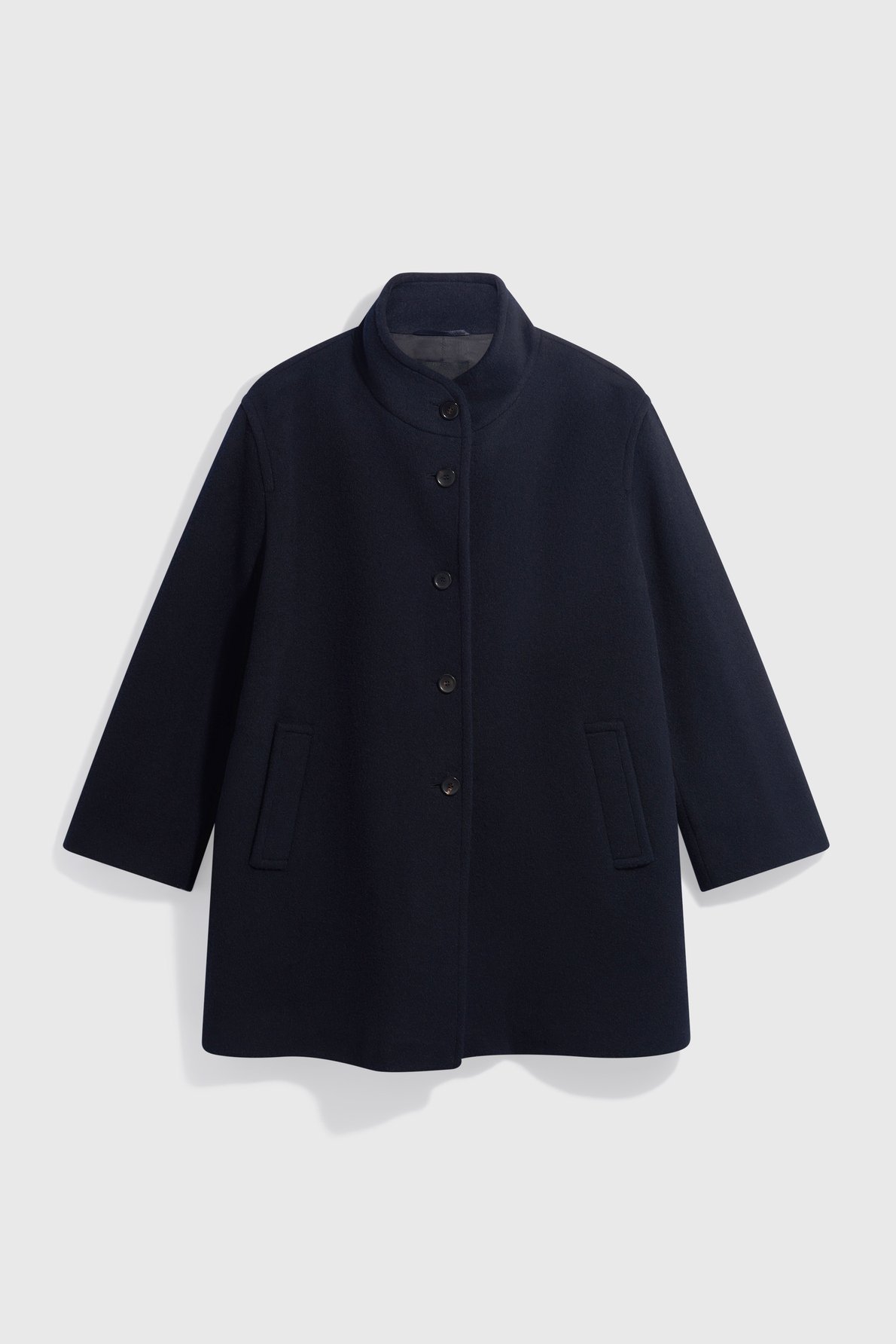 Manteau droit en laine et angora - agna GERARD DAREL Bleu